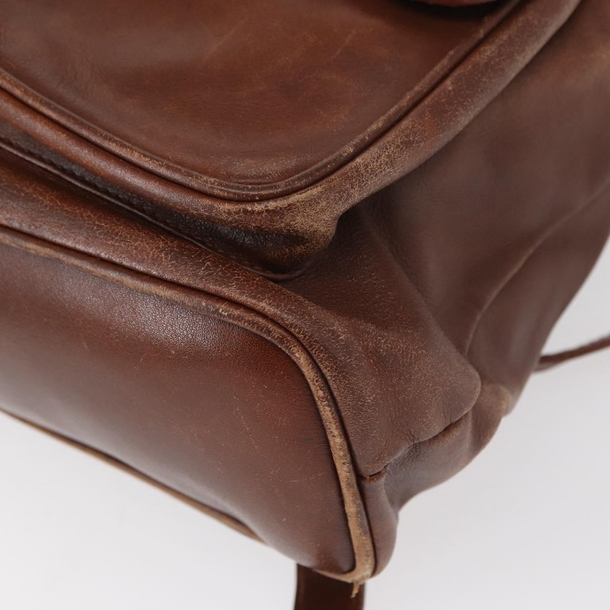 GUCCI Bamboo Backpack Leather Brown Gold 003 2058 0016 Auth 152053