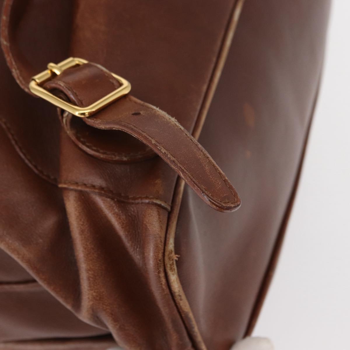 GUCCI Bamboo Backpack Leather Brown Gold 003 2058 0016 Auth 152053