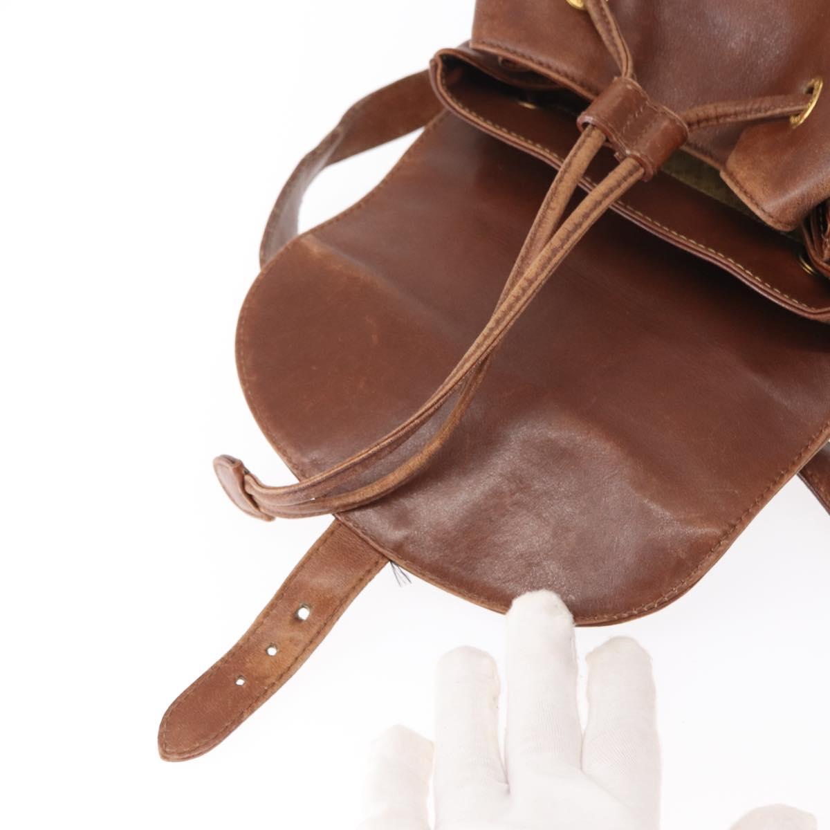 GUCCI Bamboo Backpack Leather Brown Gold 003 2058 0016 Auth 152053