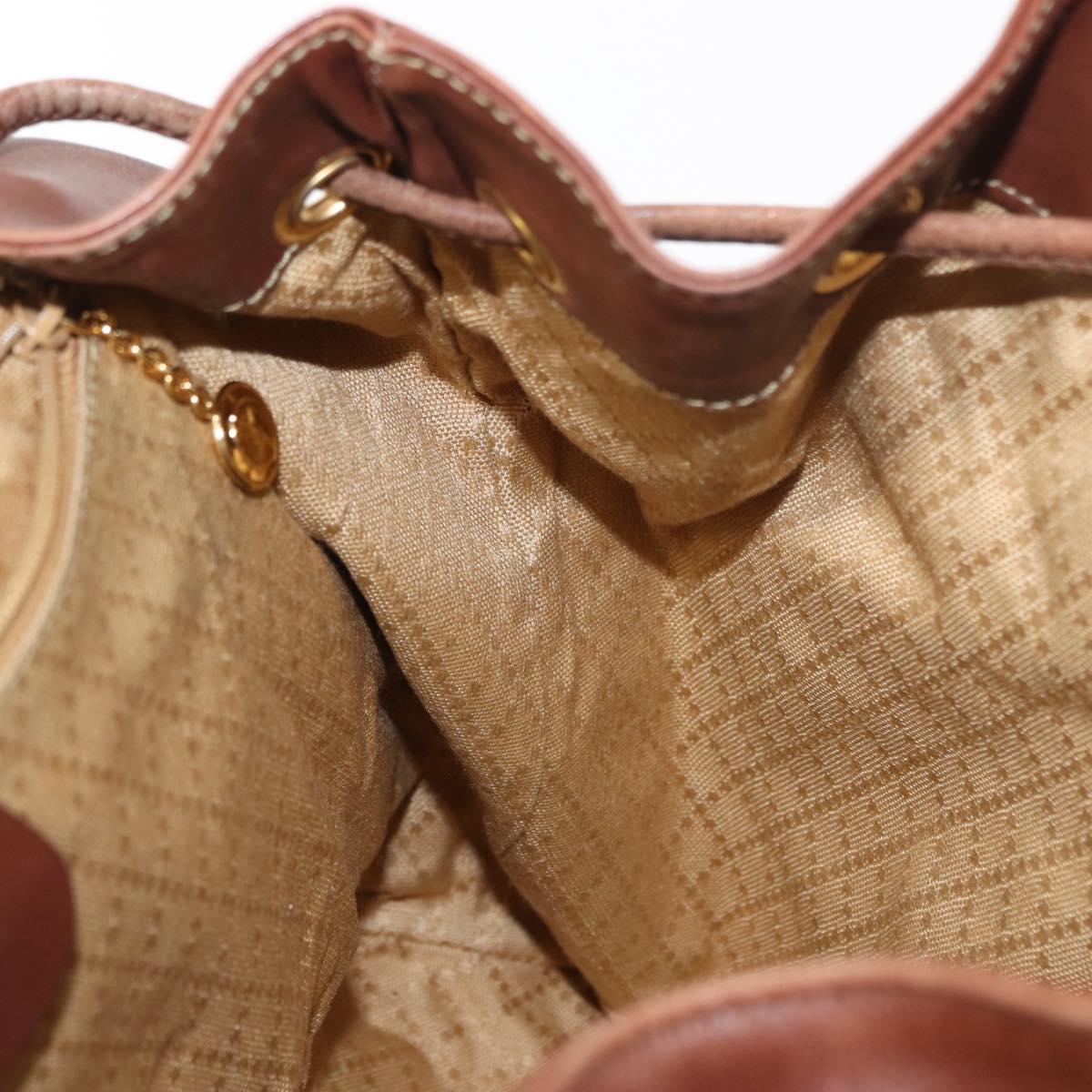 GUCCI Bamboo Backpack Leather Brown Gold 003 2058 0016 Auth 152053