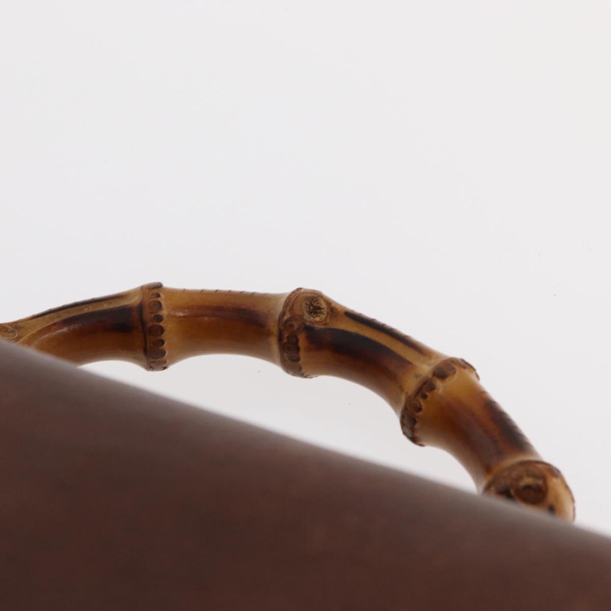 GUCCI Bamboo Backpack Leather Brown Gold 003 2058 0016 Auth 152053