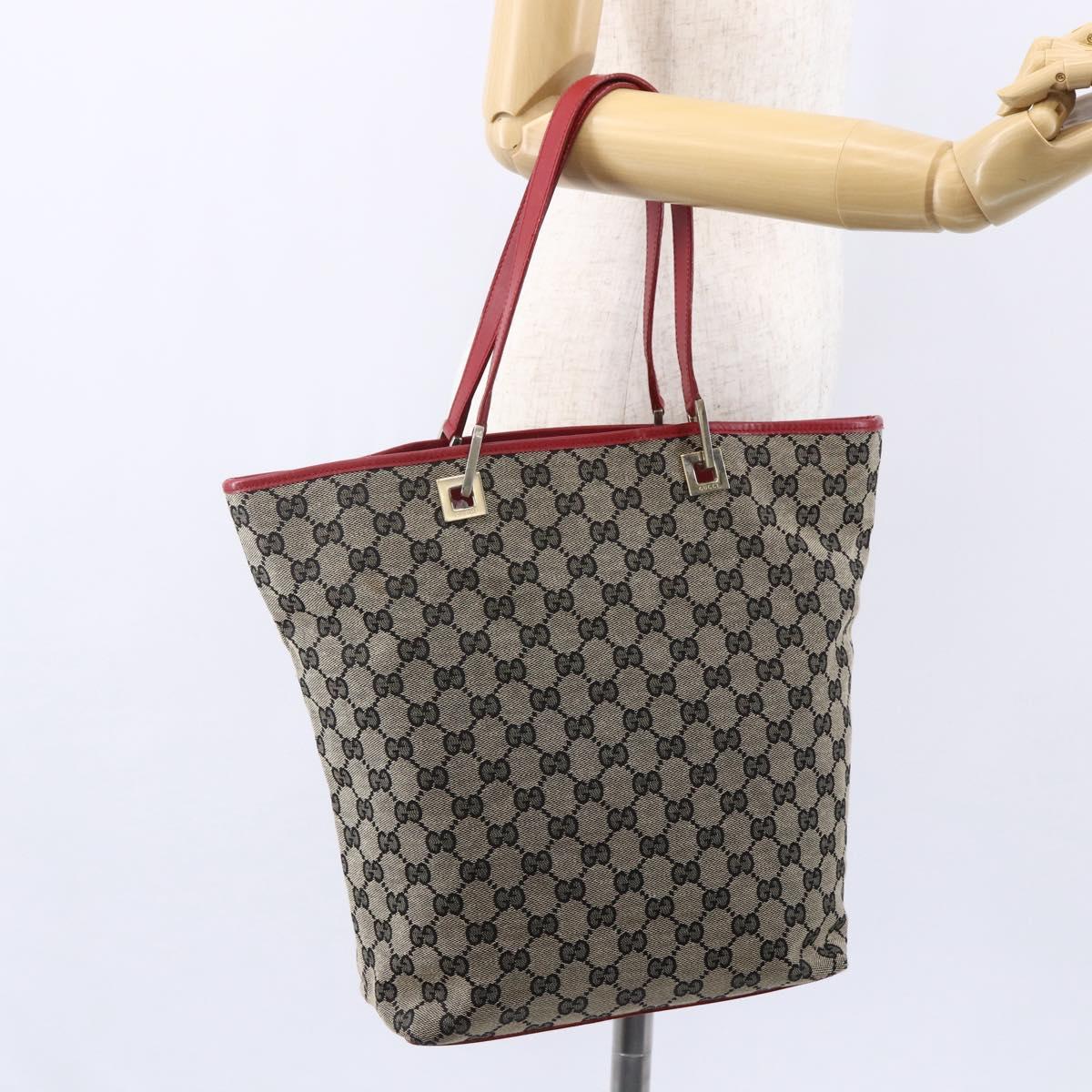 GUCCI GG Canvas Tote Bag Beige Gold 002 1098 4025 Auth 152056