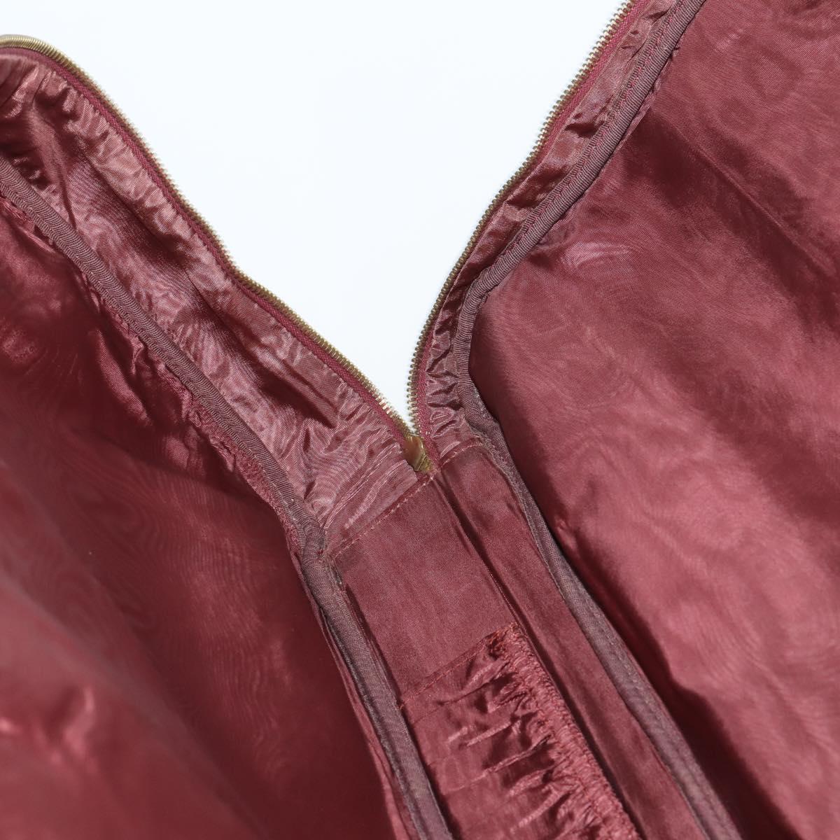 CARTIER Must Line Tennis Bag Leather Bordeaux Gold Auth 152057