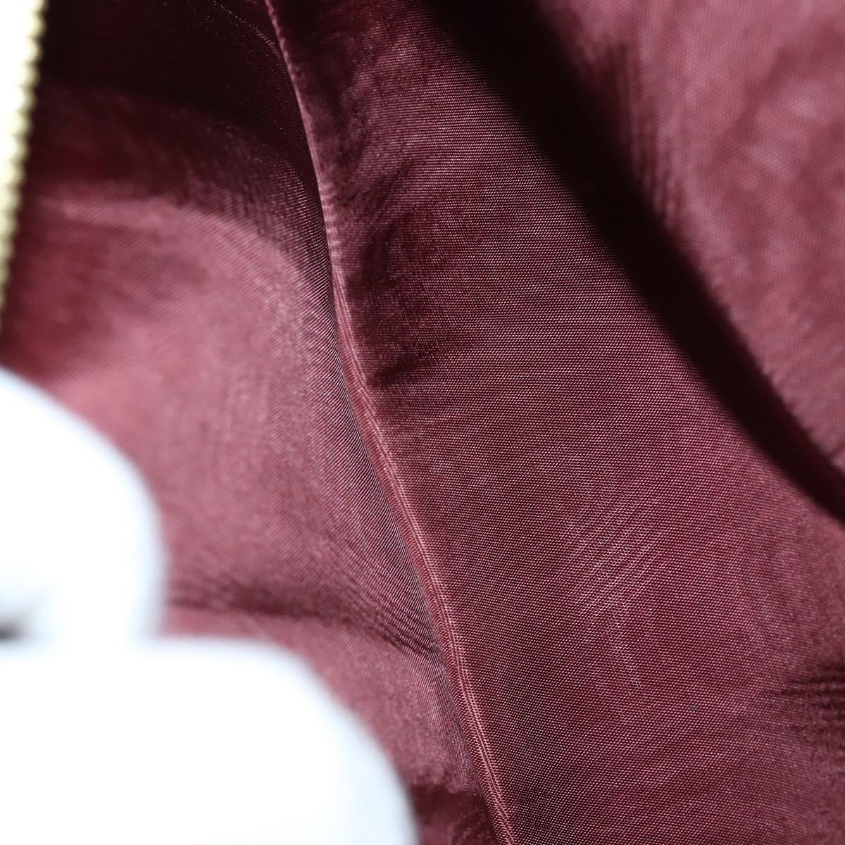 CARTIER Must Line Tennis Bag Leather Bordeaux Gold Auth 152057