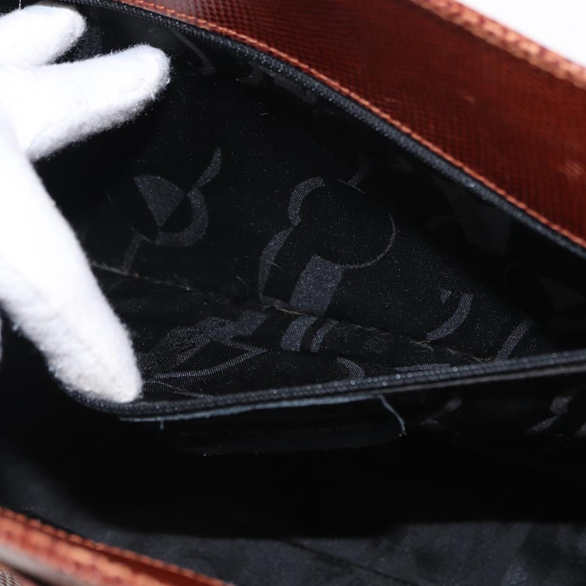 Salvatore Ferragamo Tote Bag Leather Embossed Brown Gold Auth 152061