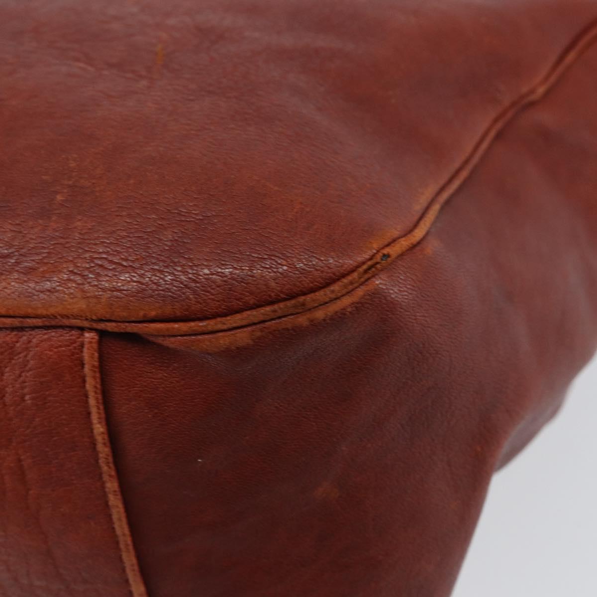 SAINT LAURENT Hand Bag Leather Gold Red Auth 152066