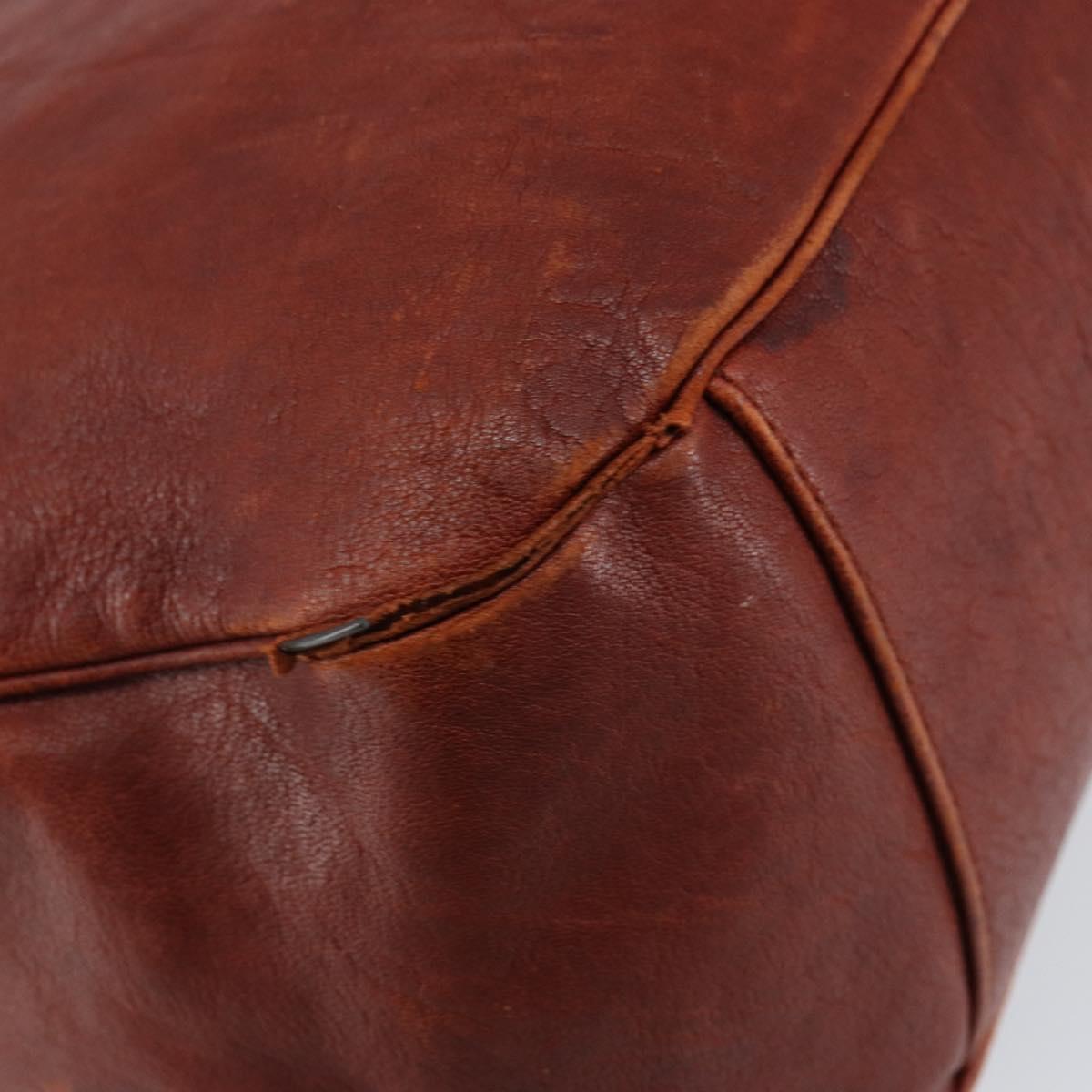 SAINT LAURENT Hand Bag Leather Gold Red Auth 152066