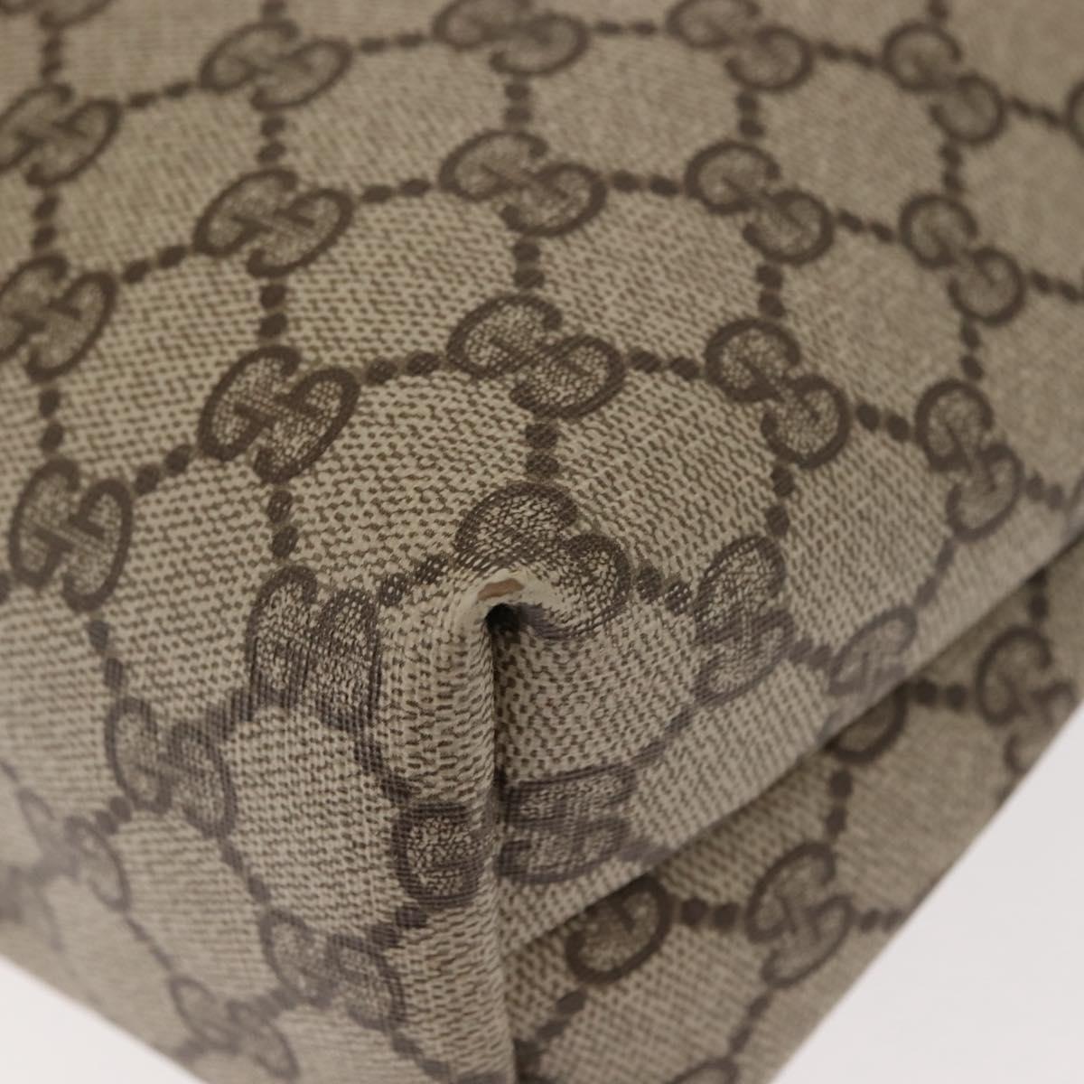 GUCCI GG Supreme Web Sherry Line Tote Bag PVC Beige Red 39 02 003 Auth 152070