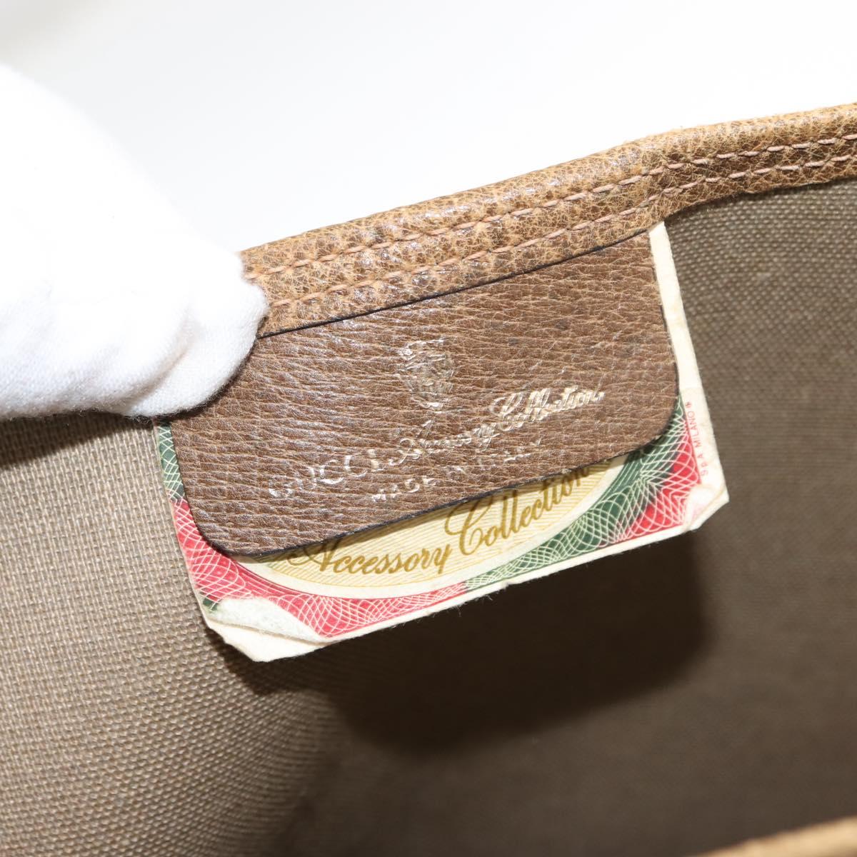 GUCCI GG Supreme Web Sherry Line Tote Bag PVC Beige Red 39 02 003 Auth 152070