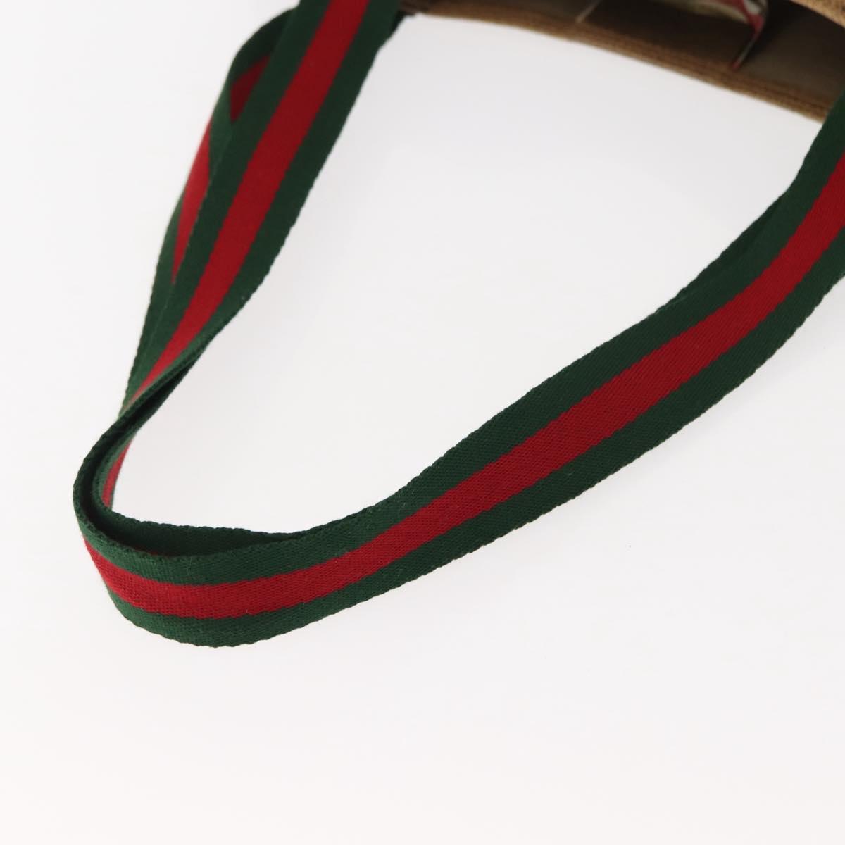 GUCCI GG Supreme Web Sherry Line Tote Bag PVC Beige Red 39 02 003 Auth 152070