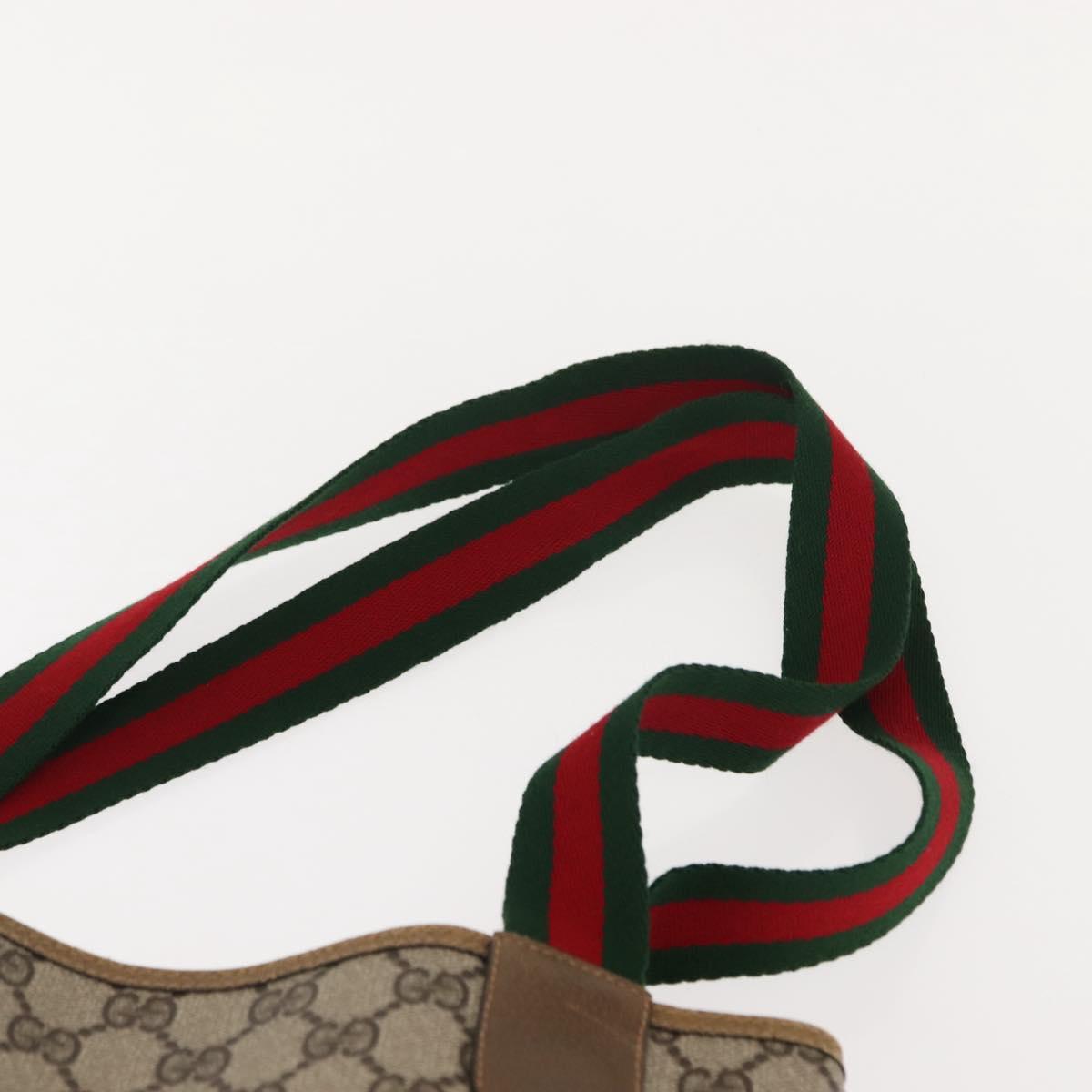 GUCCI GG Supreme Web Sherry Line Tote Bag PVC Beige Red 39 02 003 Auth 152070