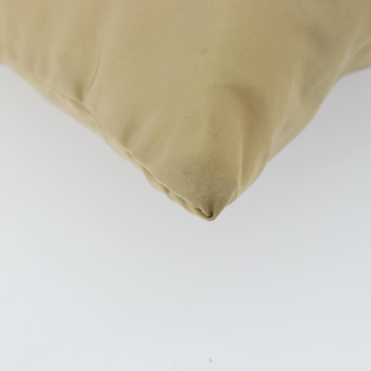 PRADA Shoulder Bag Nylon Beige Silver Auth 152076