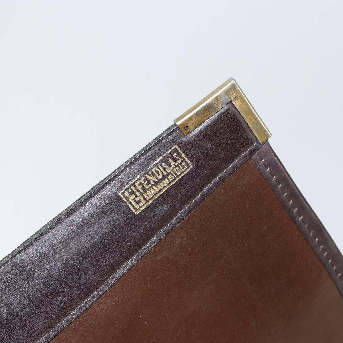 FENDI Zucca Canvas Shoulder Bag Black Brown Auth 152077