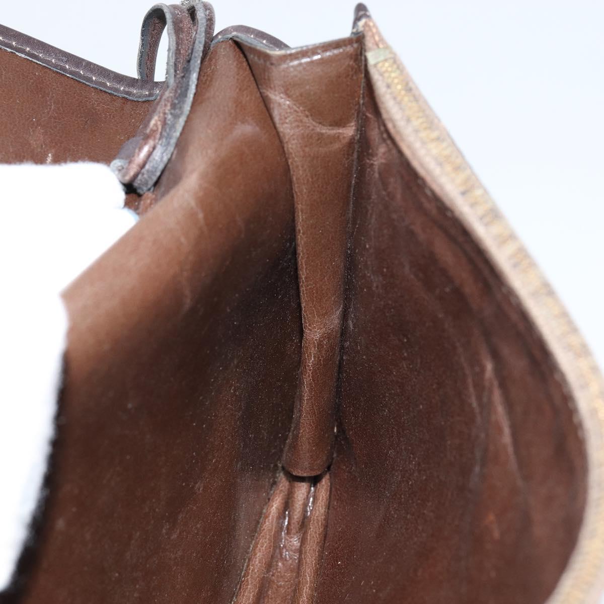 FENDI Zucca Canvas Shoulder Bag Black Brown Auth 152077