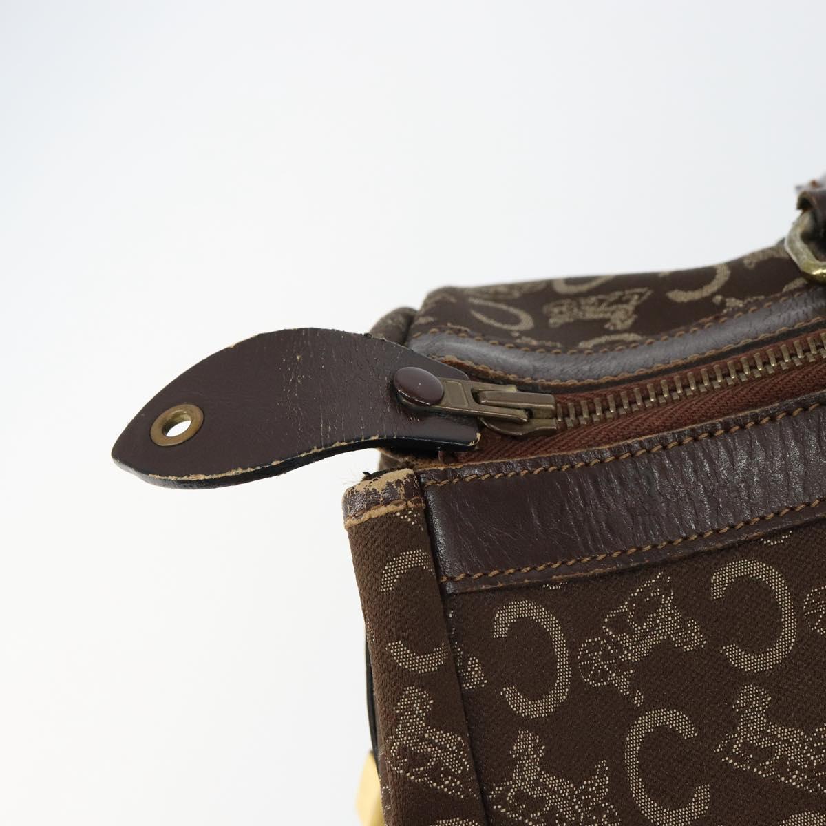 CELINE C Sulky Boston Bag Canvas Brown Auth 152078