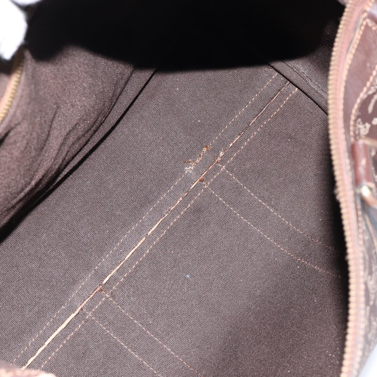 CELINE C Sulky Boston Bag Canvas Brown Auth 152078