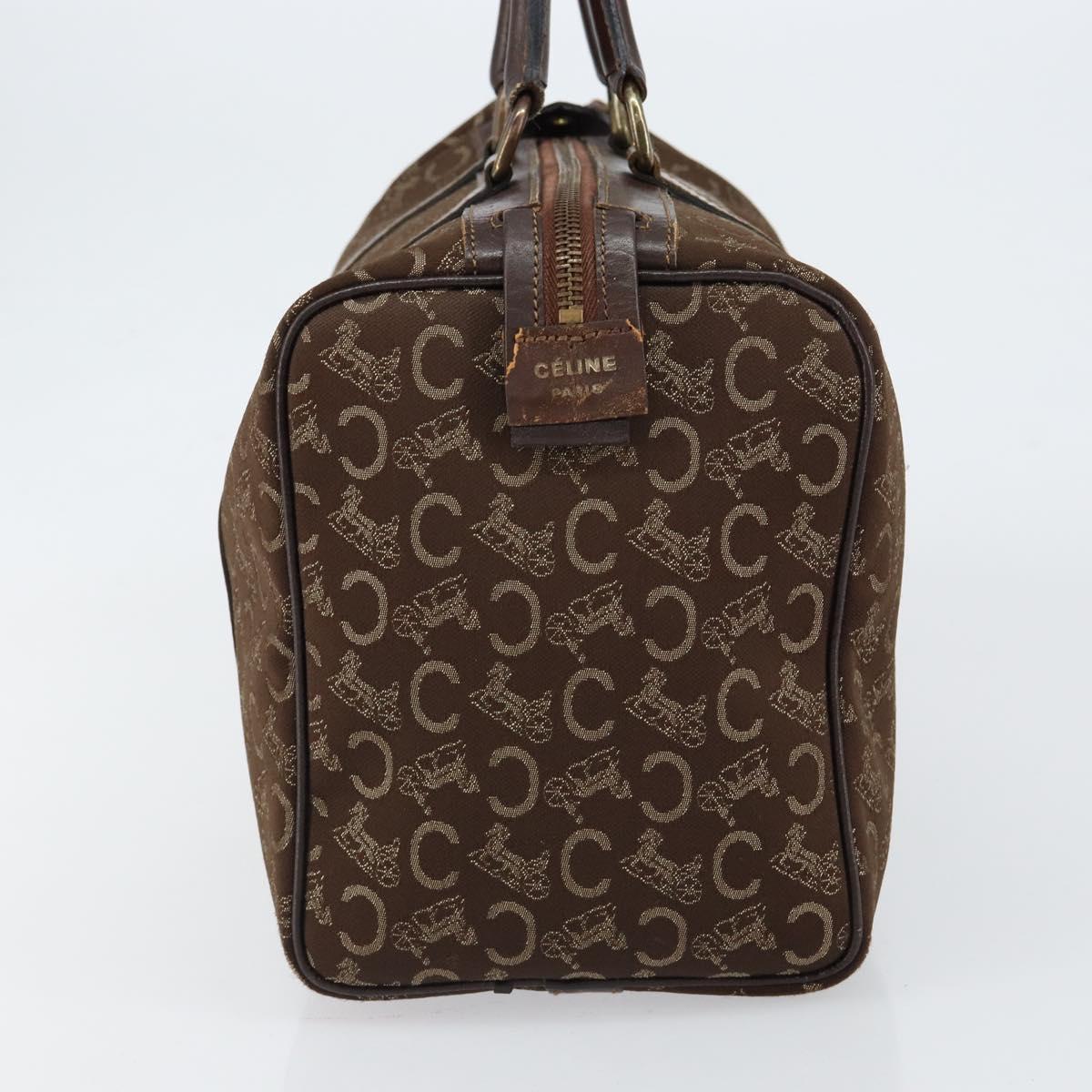 CELINE C Sulky Boston Bag Canvas Brown Auth 152078