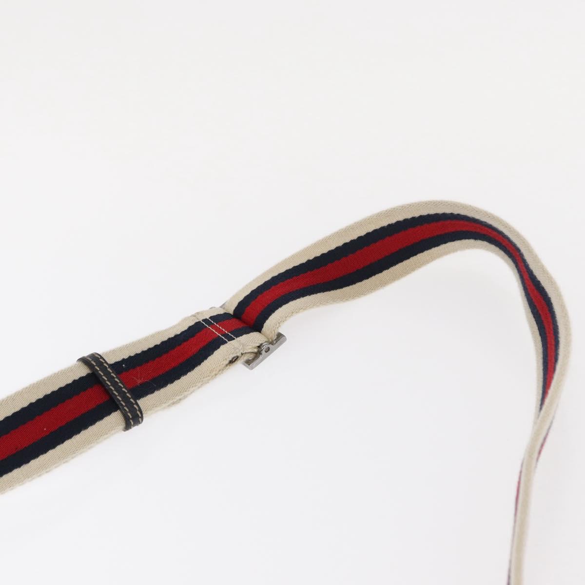 GUCCI GG Canvas Sherry Line Shoulder Bag Navy Red 169937 Auth 152079