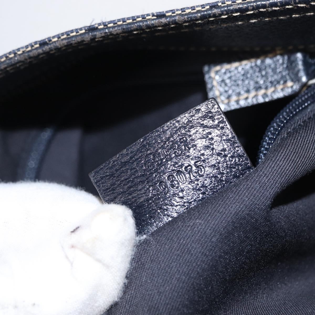 GUCCI GG Canvas Sherry Line Shoulder Bag Navy Red 169937 Auth 152079