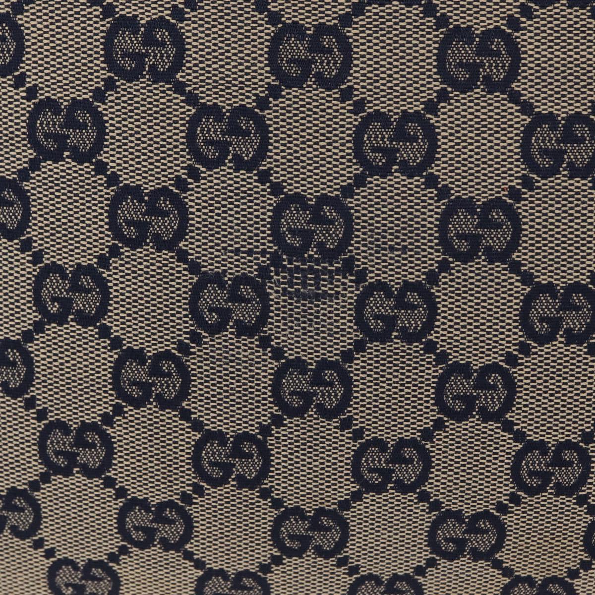 GUCCI GG Canvas Sherry Line Shoulder Bag Navy Red 169937 Auth 152079