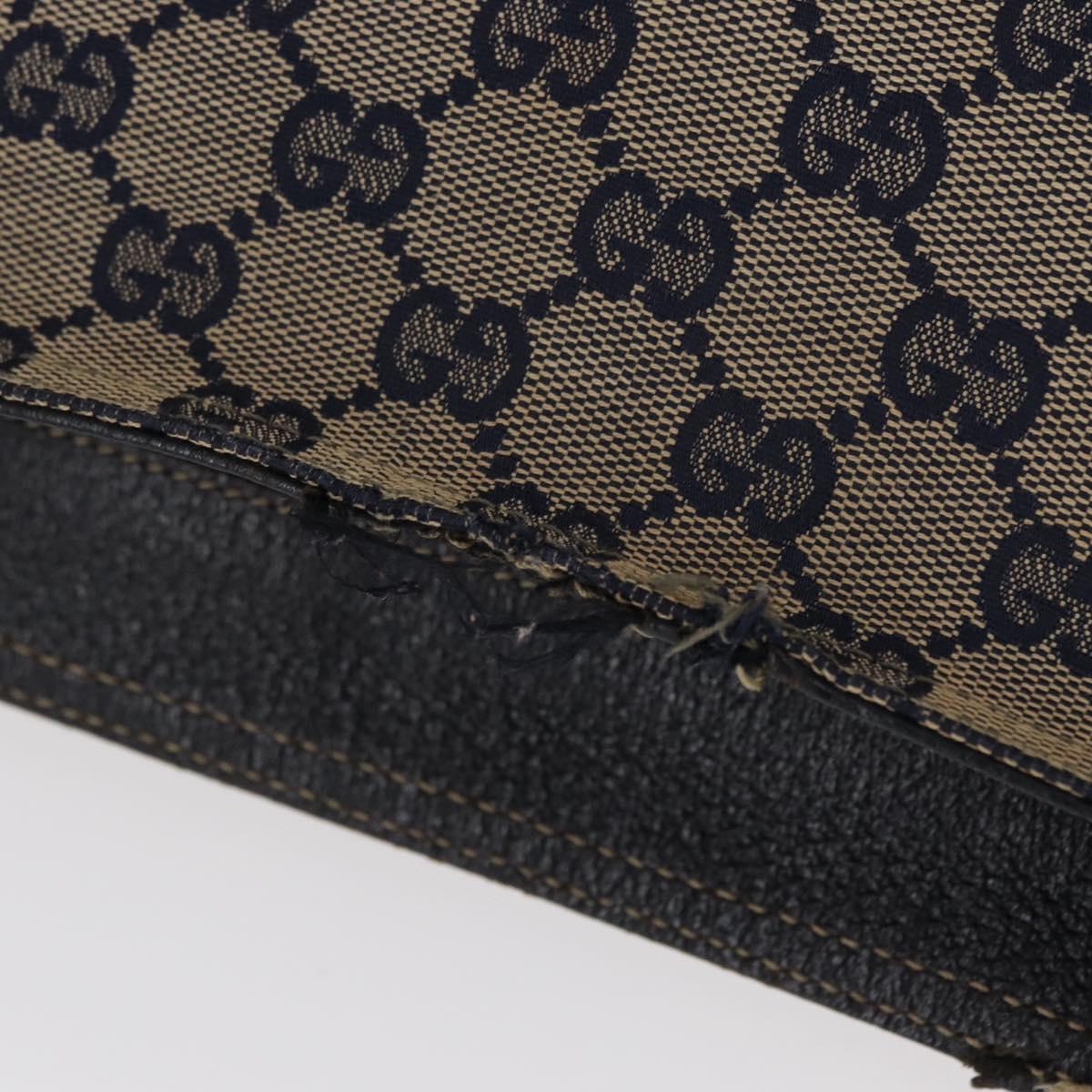 GUCCI GG Canvas Sherry Line Shoulder Bag Navy Red 169937 Auth 152079