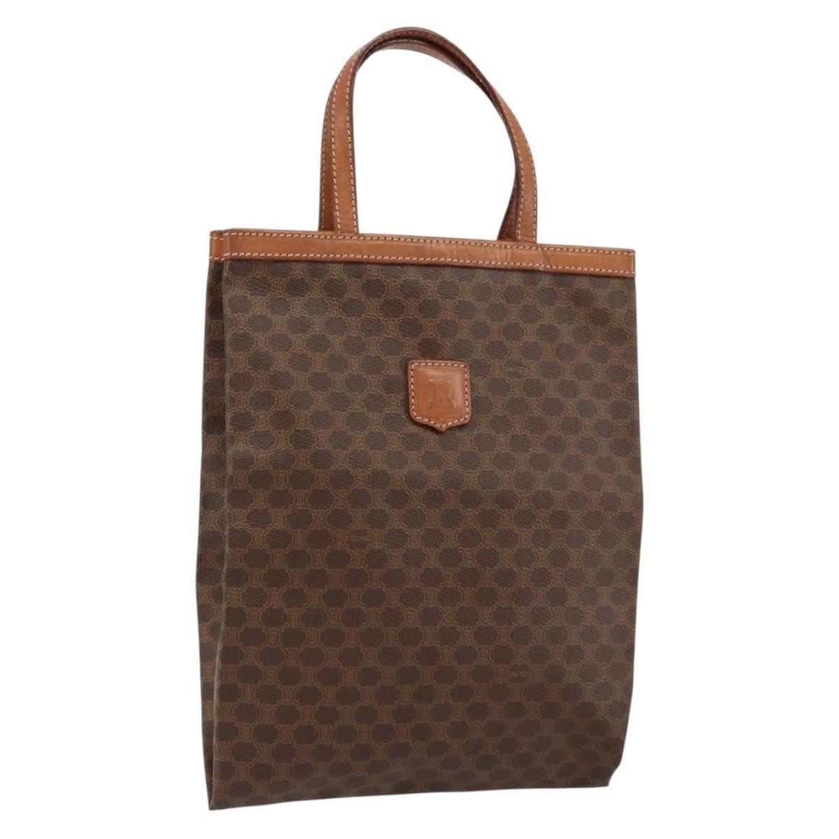 CELINE Macadam Canvas Tote Bag PVC Brown Auth 152082
