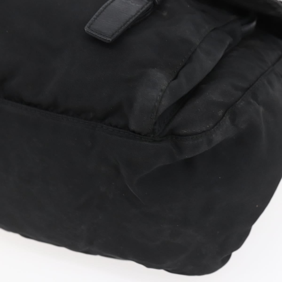 PRADA Shoulder Bag Nylon Black Silver Auth 152083