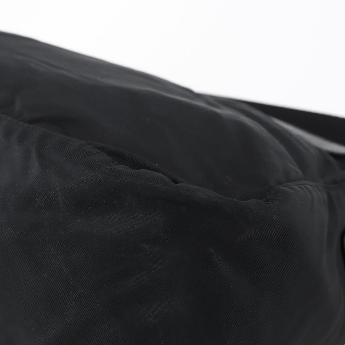 PRADA Shoulder Bag Nylon Black Silver Auth 152083