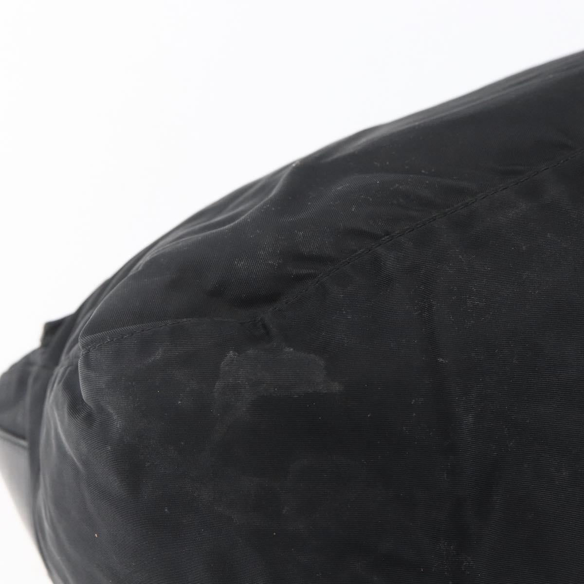 PRADA Shoulder Bag Nylon Black Silver Auth 152083