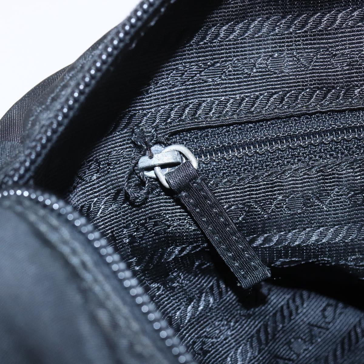 PRADA Shoulder Bag Nylon Black Silver Auth 152083