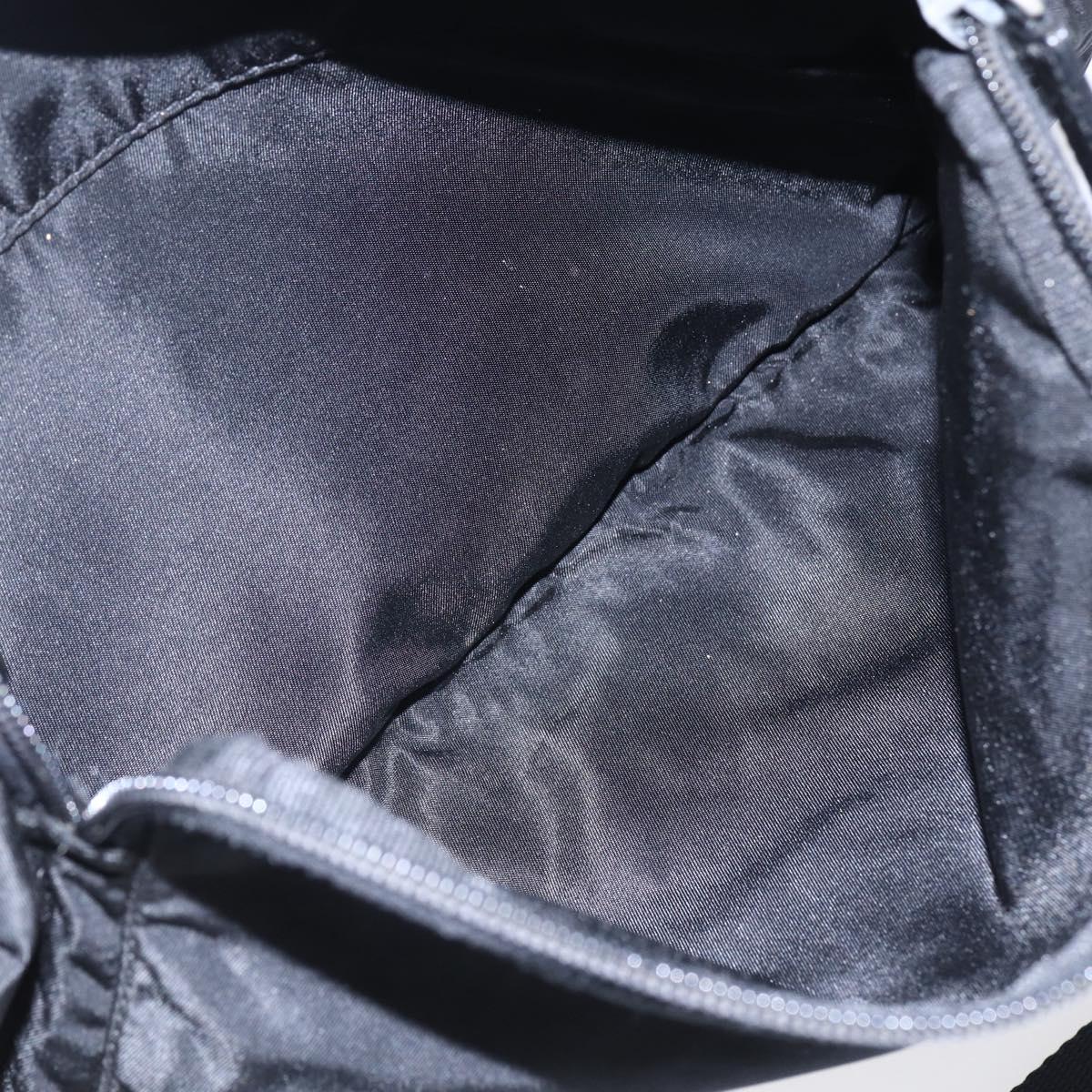 PRADA Shoulder Bag Nylon Black Silver Auth 152083