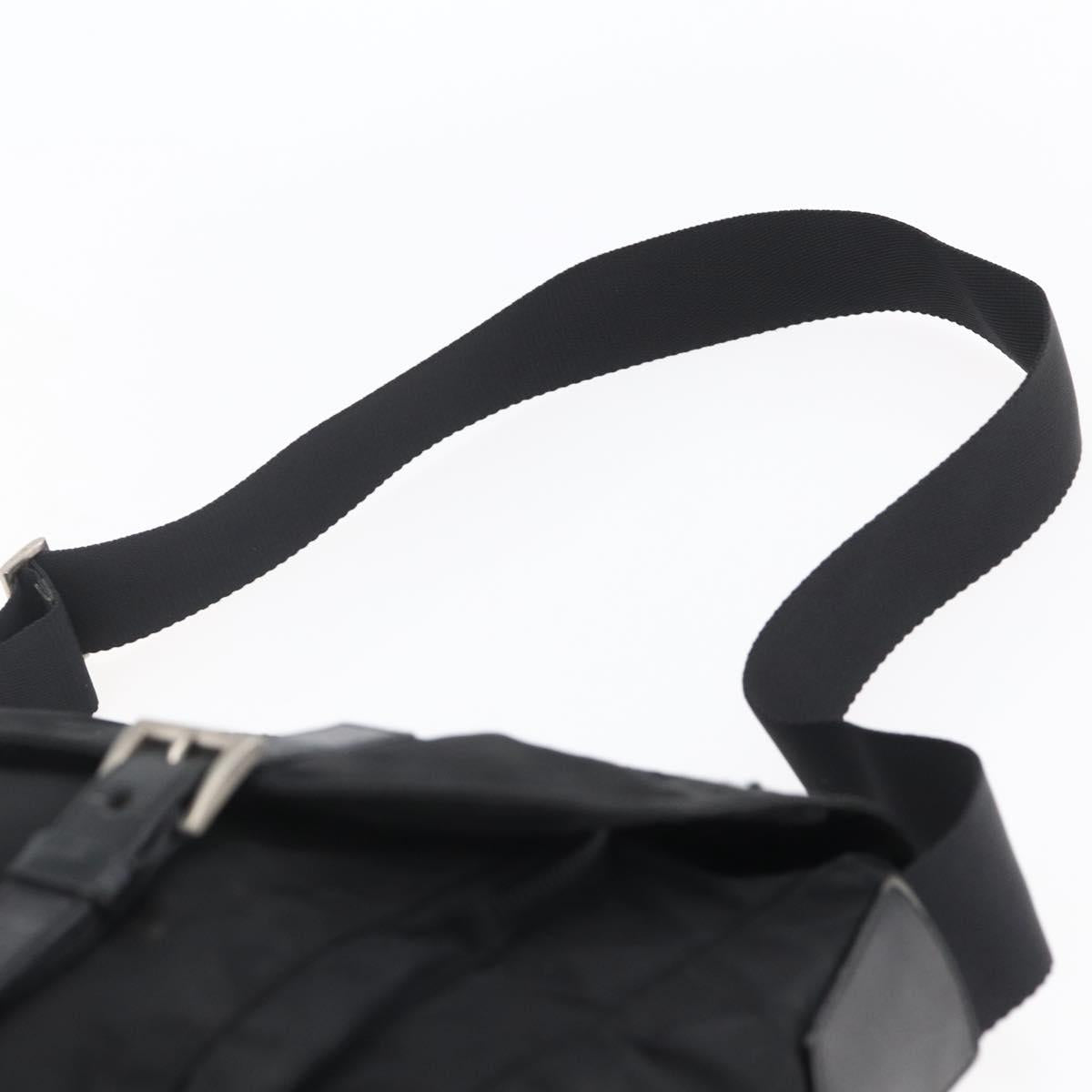 PRADA Shoulder Bag Nylon Black Silver Auth 152083