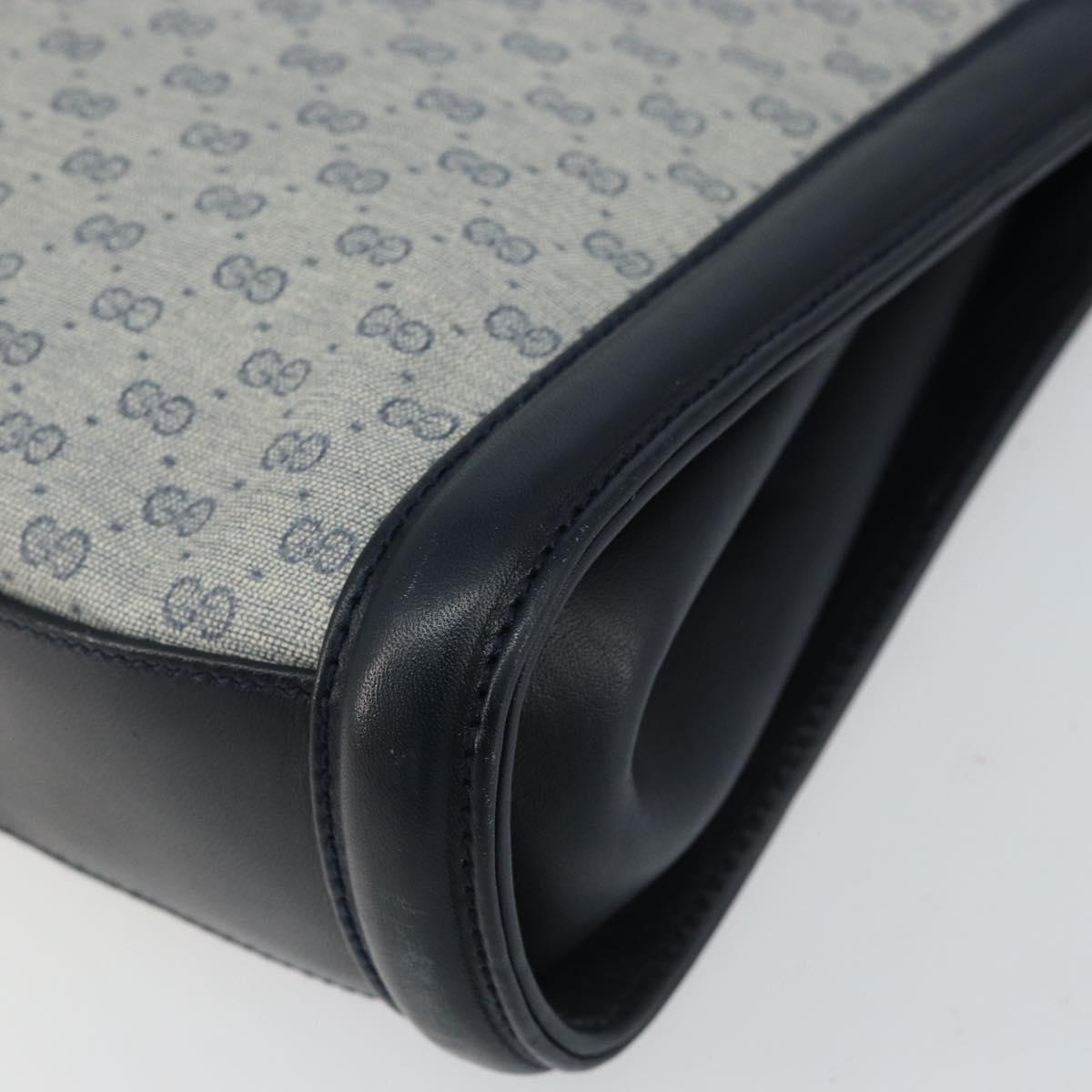 GUCCI Micro GG Supreme Shoulder Bag PVC Navy Gold 004 113 0364 Auth 152086