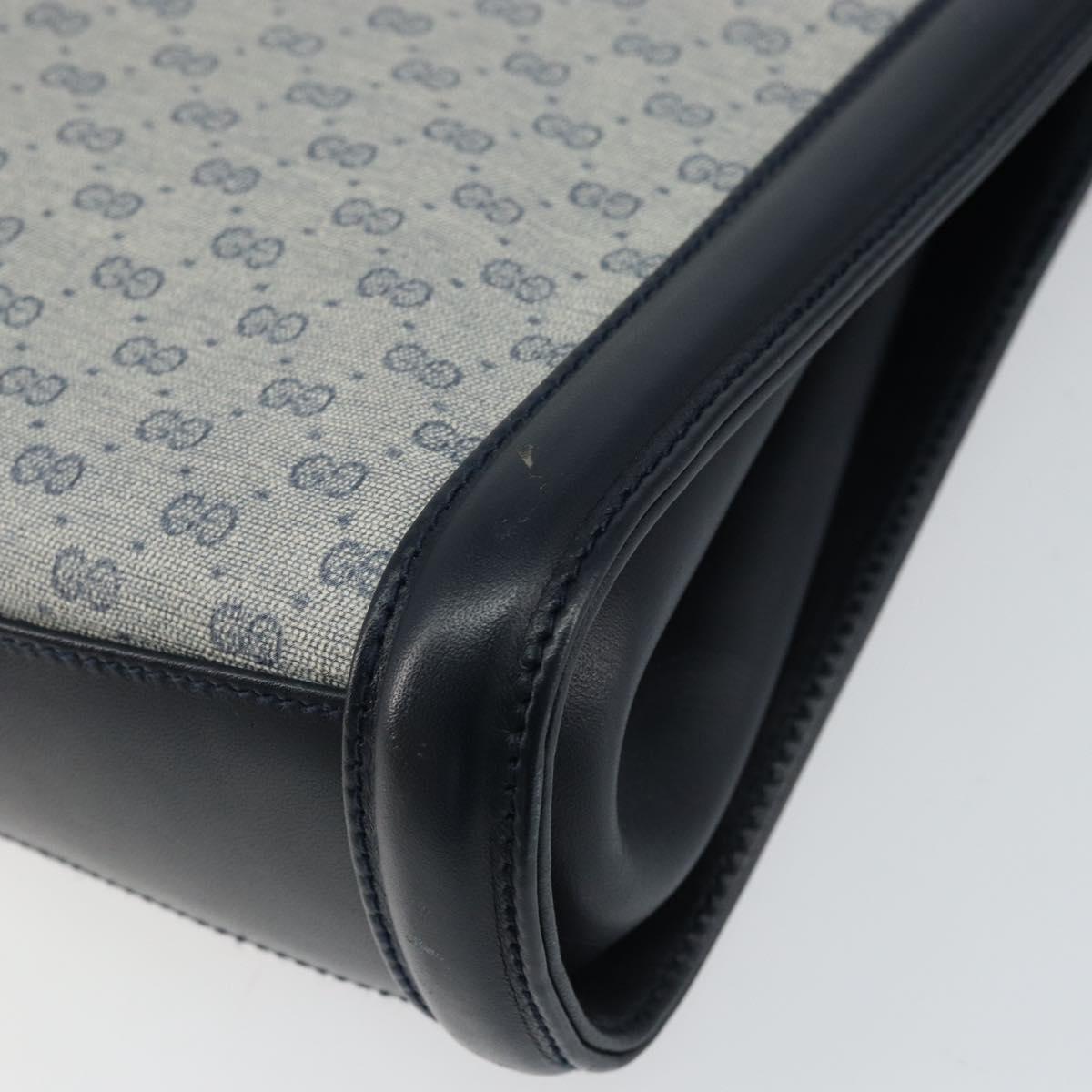 GUCCI Micro GG Supreme Shoulder Bag PVC Navy Gold 004 113 0364 Auth 152086