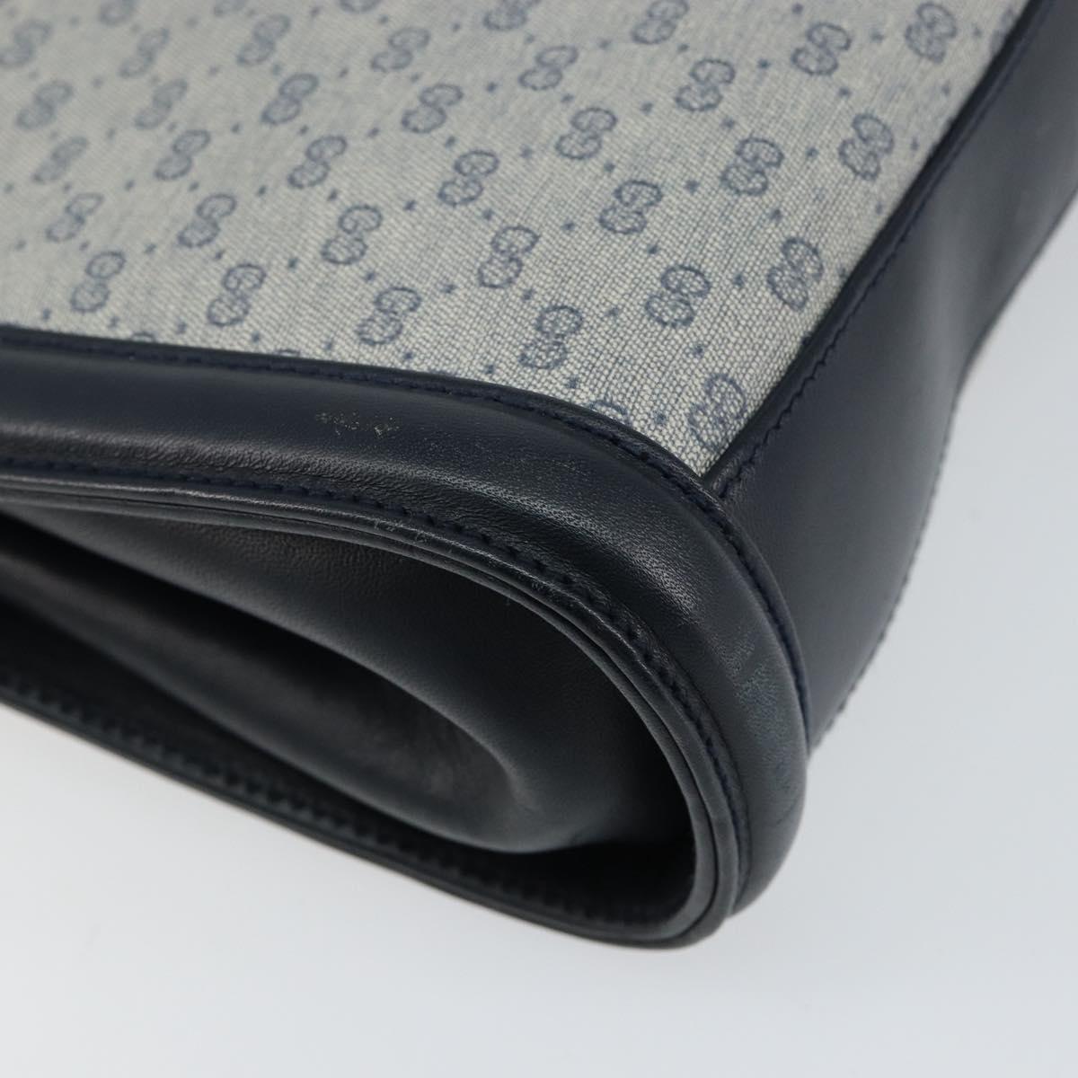 GUCCI Micro GG Supreme Shoulder Bag PVC Navy Gold 004 113 0364 Auth 152086