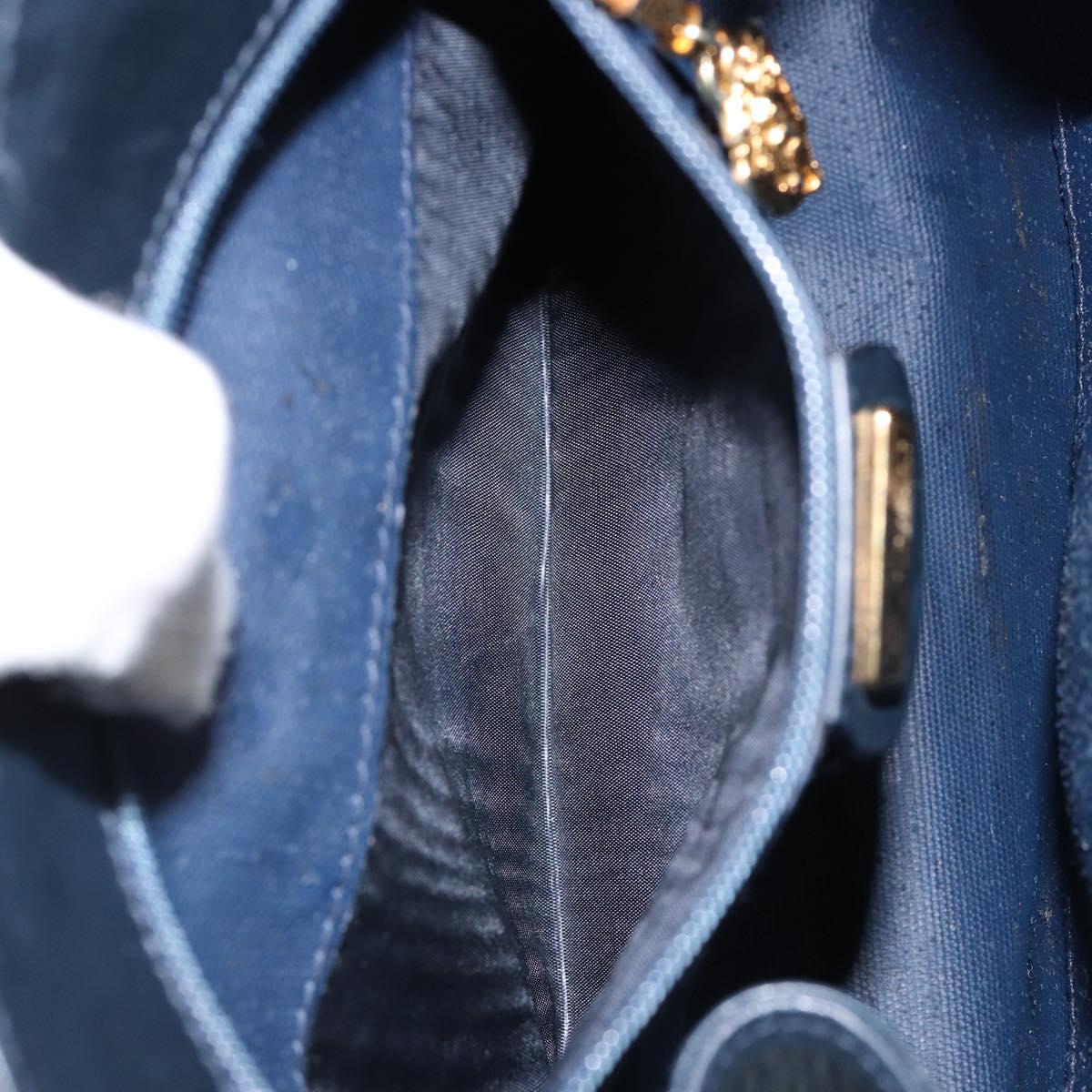 GUCCI Micro GG Supreme Shoulder Bag PVC Navy Gold 004 113 0364 Auth 152086