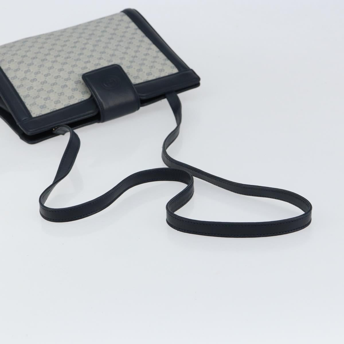 GUCCI Micro GG Supreme Shoulder Bag PVC Navy Gold 004 113 0364 Auth 152086