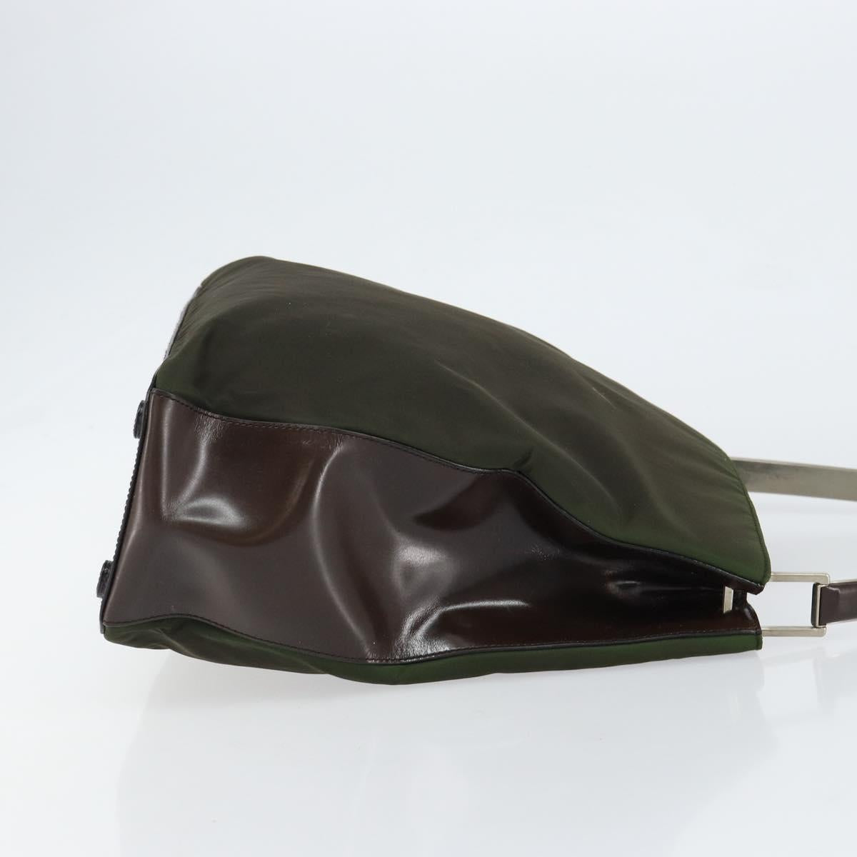 PRADA Shoulder Bag Nylon Khaki Auth 152090