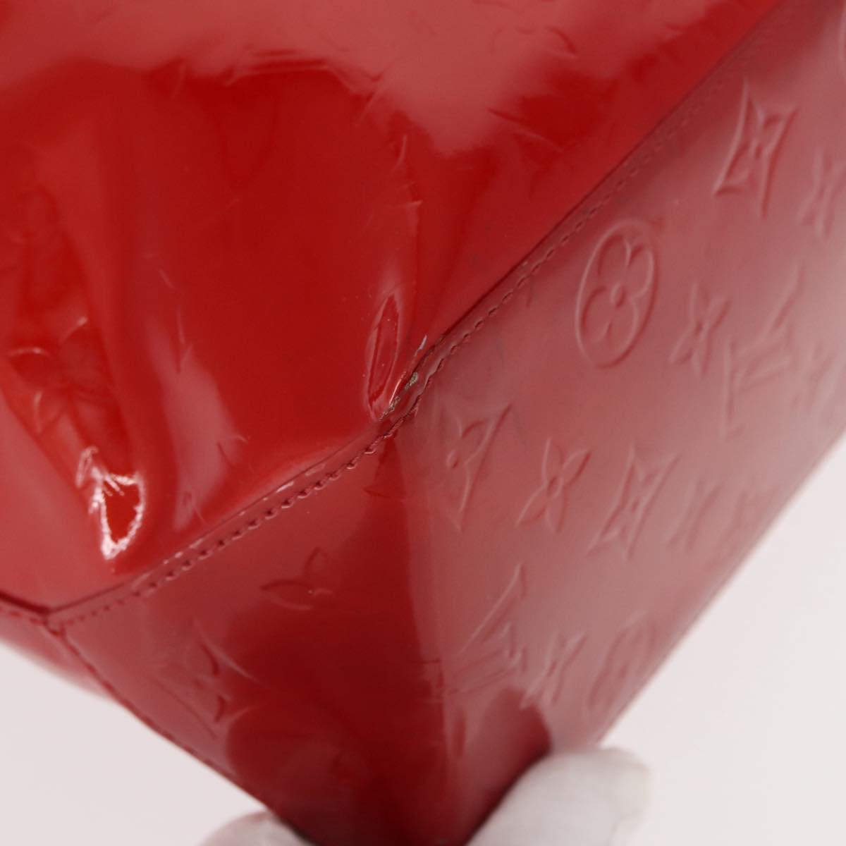 LOUIS VUITTON Monogram Vernis Reade MM Hand Bag Red Rouge M91086 LV Auth 152096