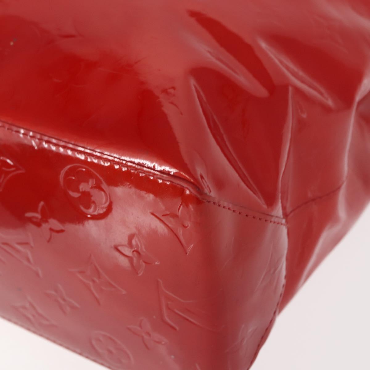 LOUIS VUITTON Monogram Vernis Reade MM Hand Bag Red Rouge M91086 LV Auth 152096
