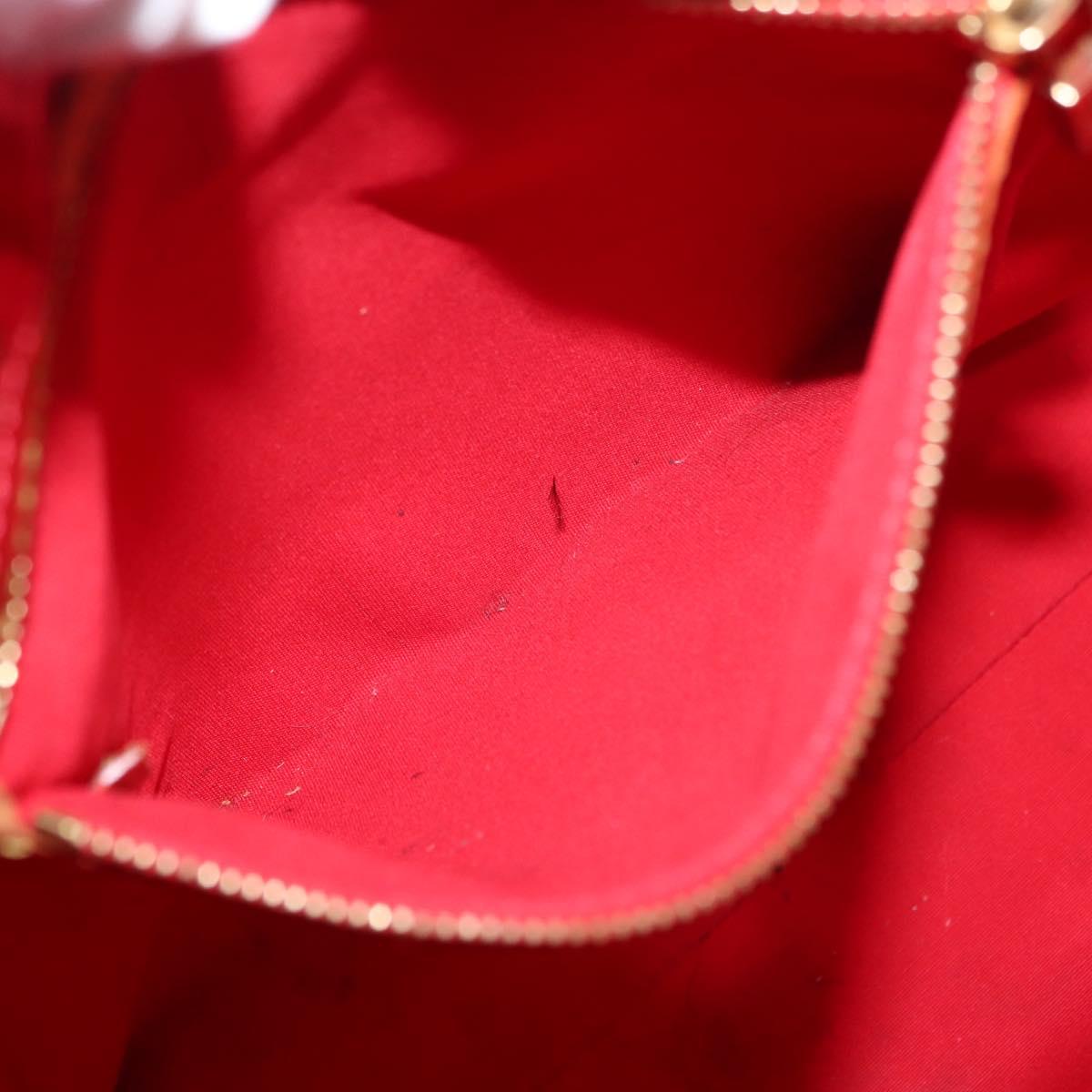 LOUIS VUITTON Monogram Vernis Reade MM Hand Bag Red Rouge M91086 LV Auth 152096