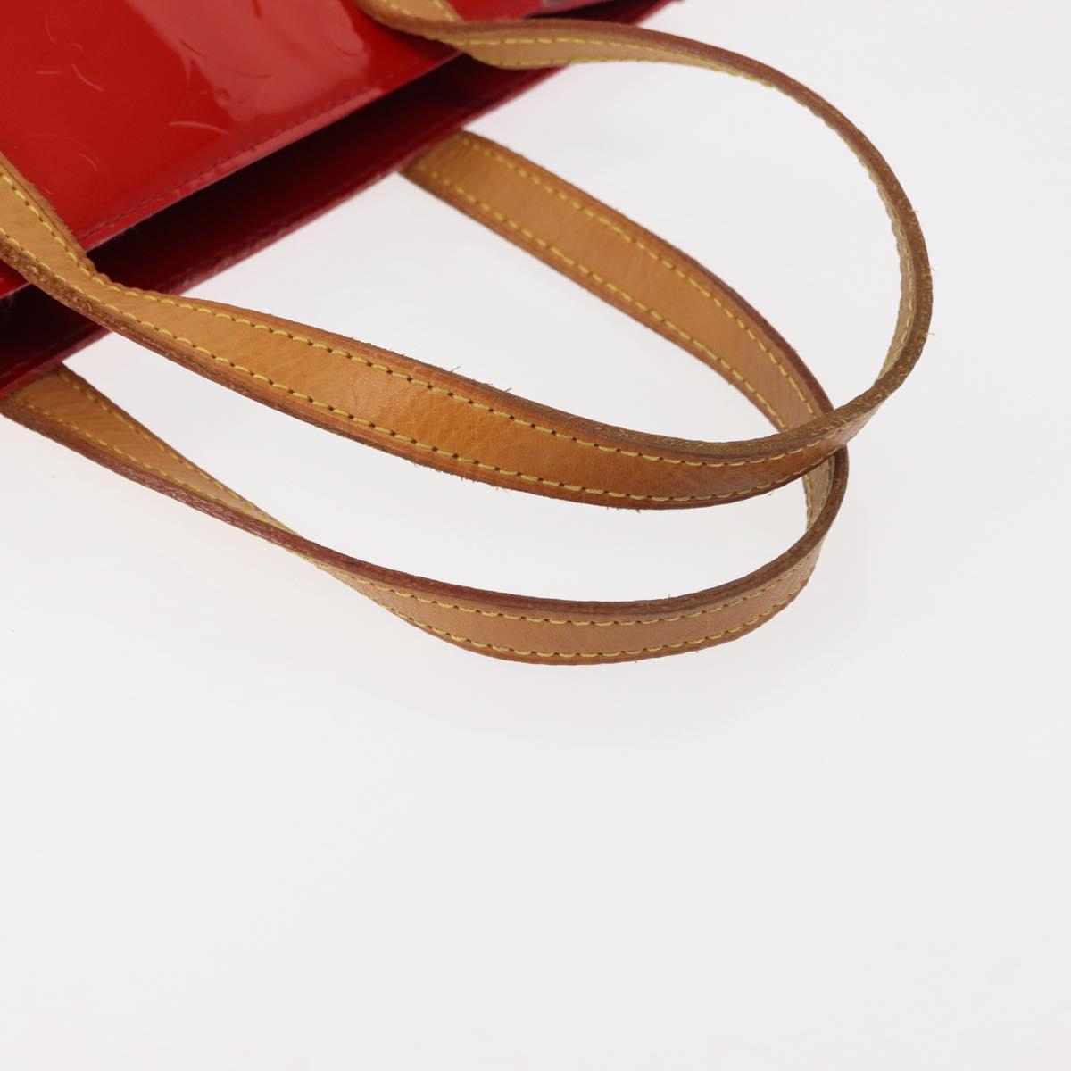 LOUIS VUITTON Monogram Vernis Reade MM Hand Bag Red Rouge M91086 LV Auth 152096