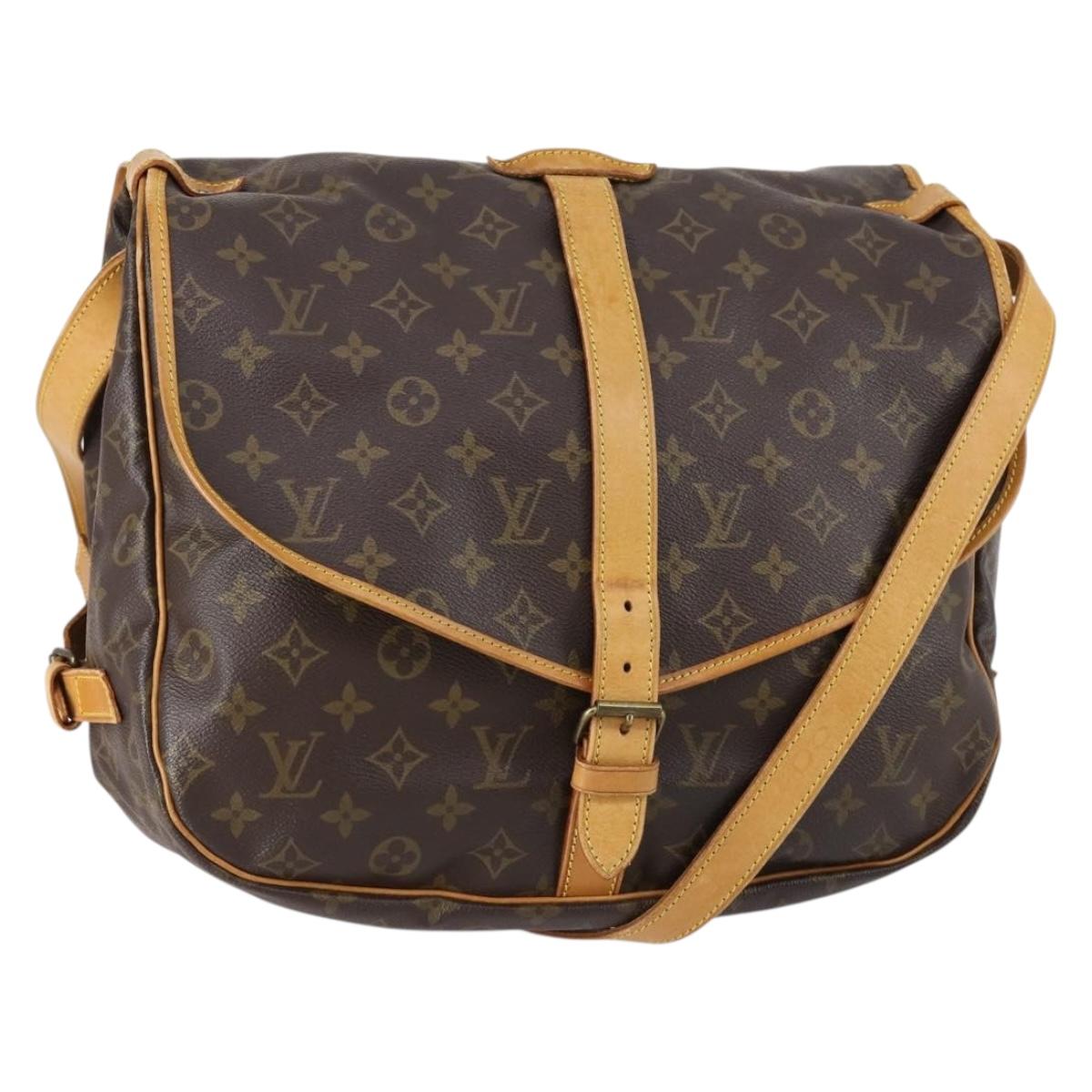 LOUIS VUITTON Monogram Saumur 35 Shoulder Bag M42254 LV Auth 152103
