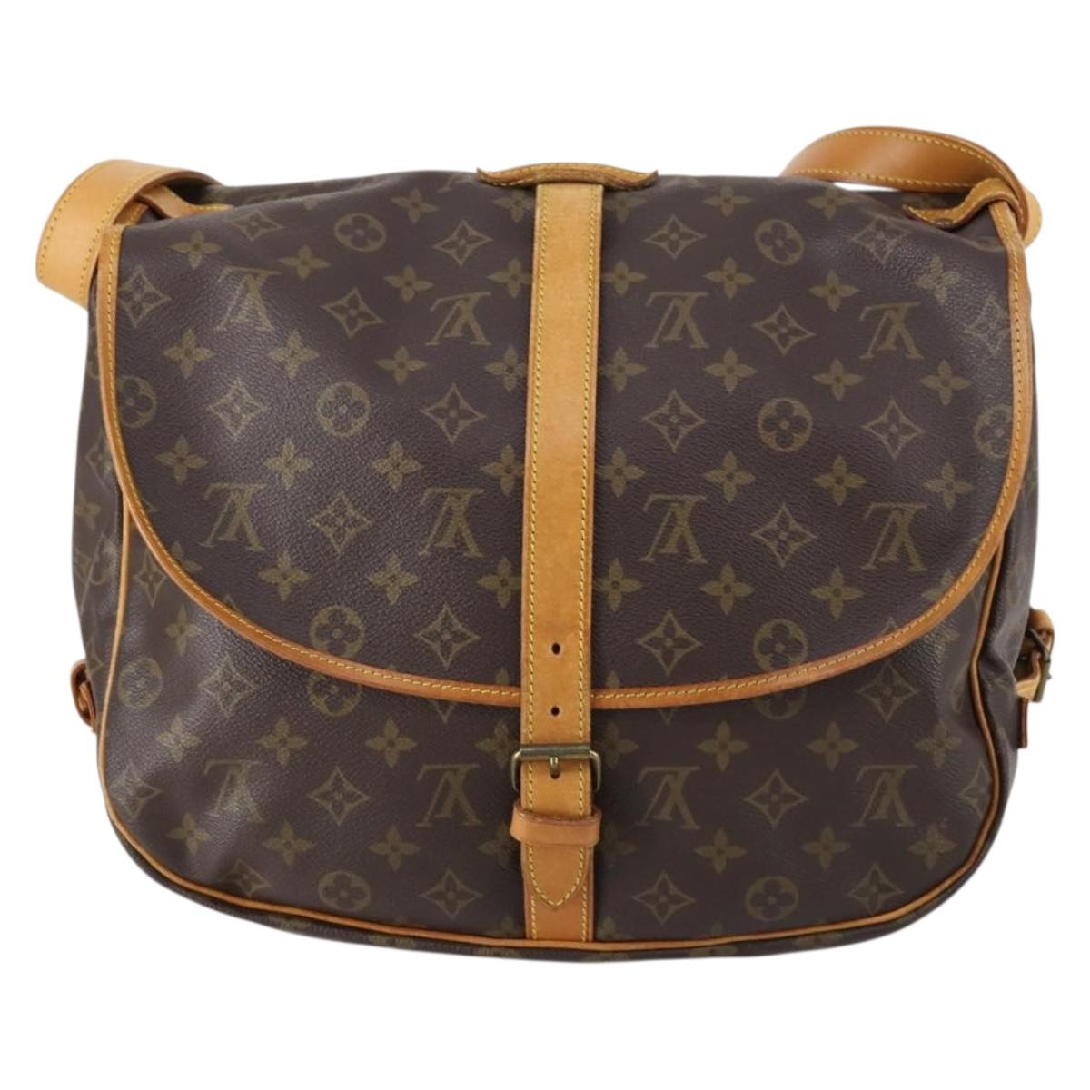 LOUIS VUITTON Monogram Saumur 35 Shoulder Bag M42254 LV Auth 152103