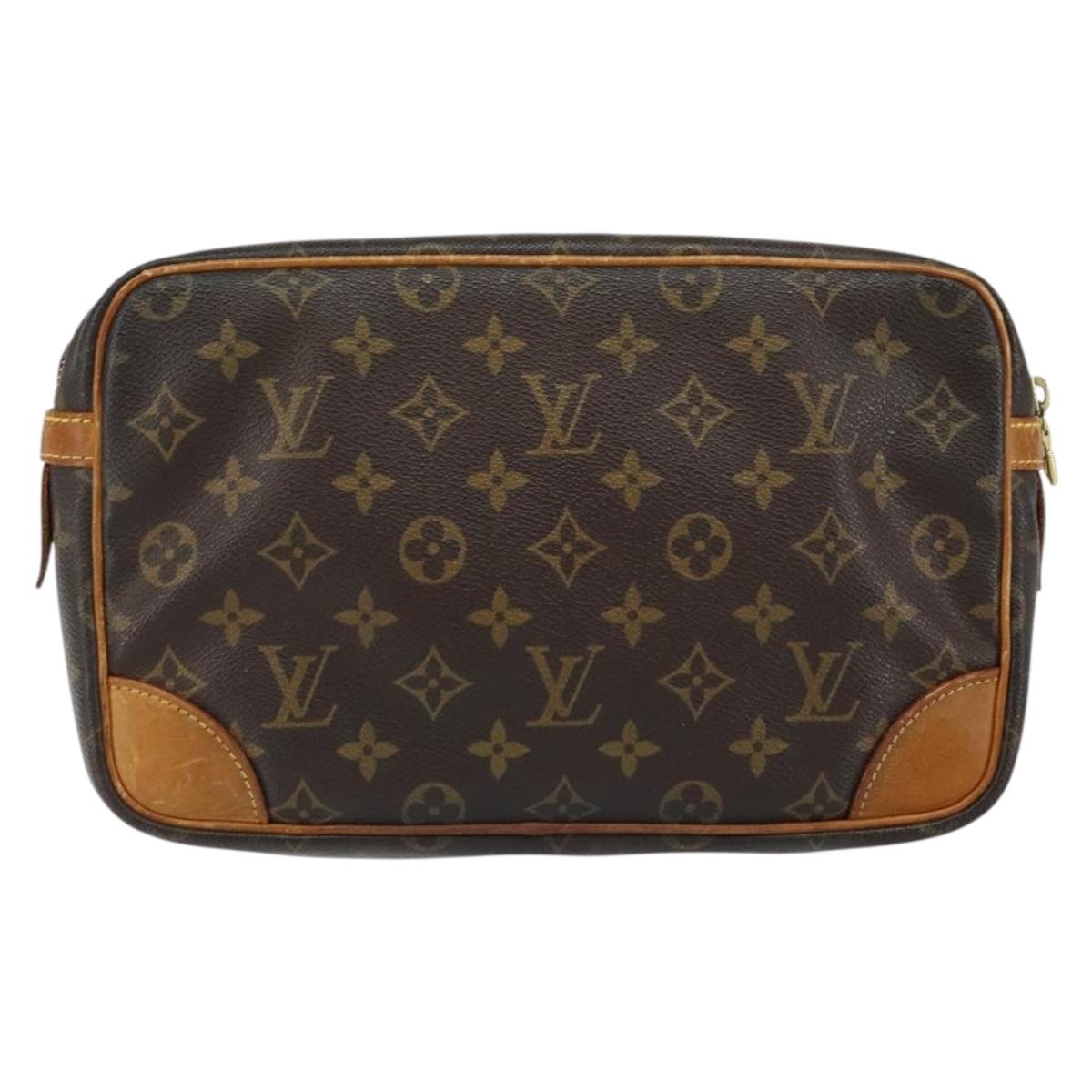 LOUIS VUITTON Monogram Compiegne 28 Clutch Bag M51845 LV Auth 152106