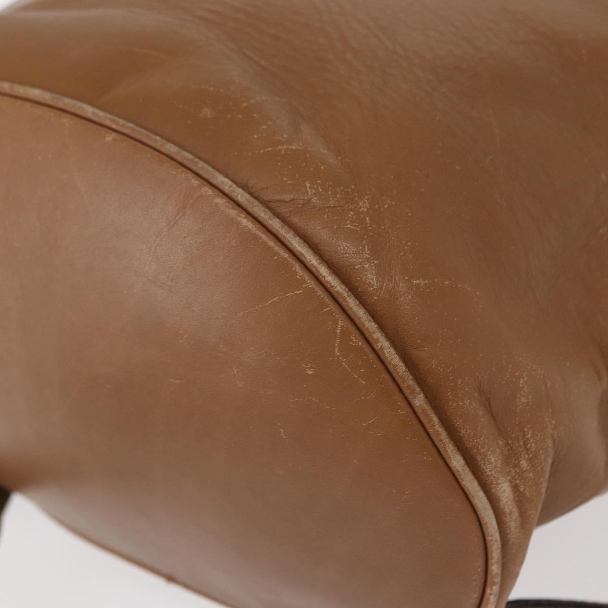 Salvatore Ferragamo Backpack Leather Beige Gold Auth 152109