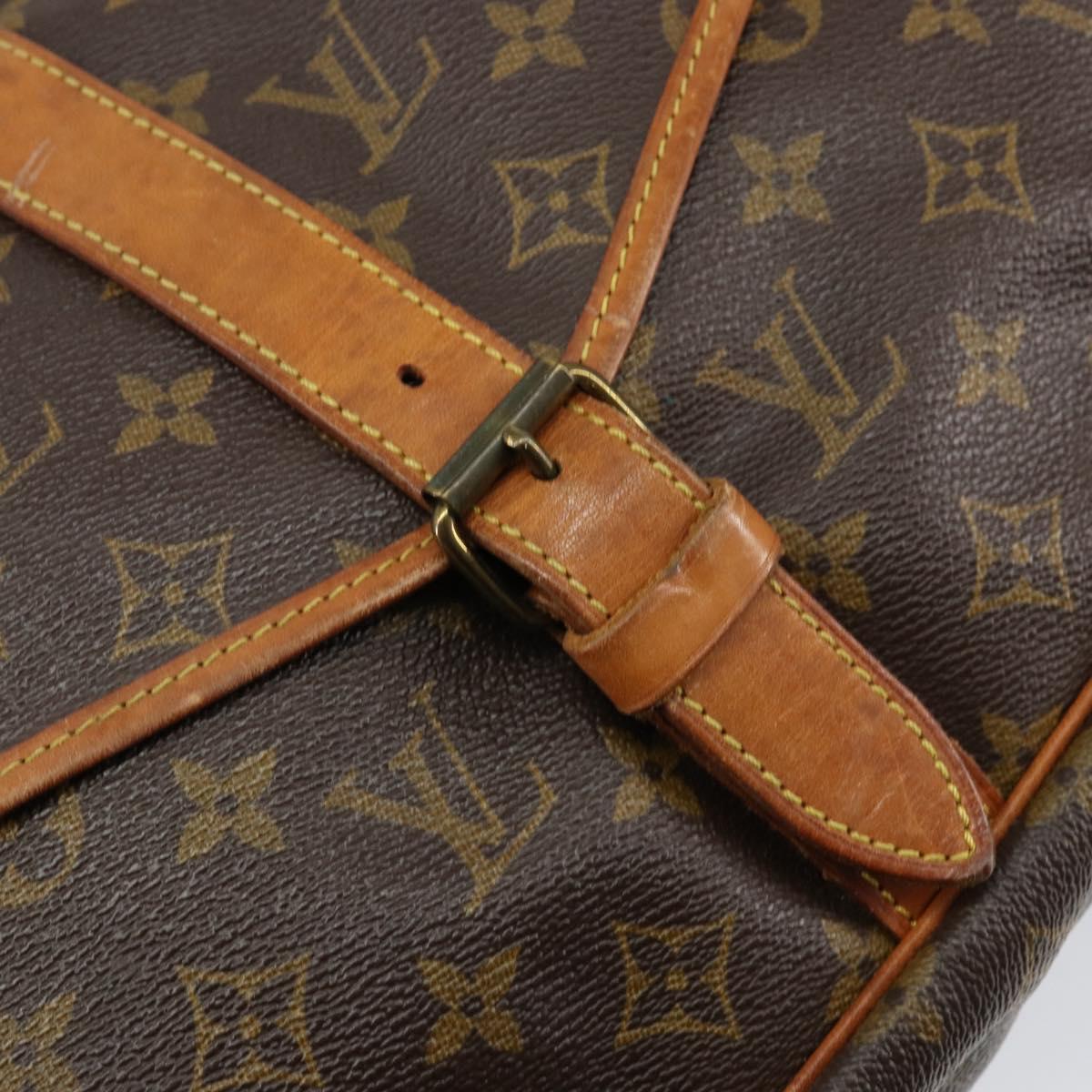 LOUIS VUITTON Monogram Saumur 35 Shoulder Bag M42254 LV Auth 152126