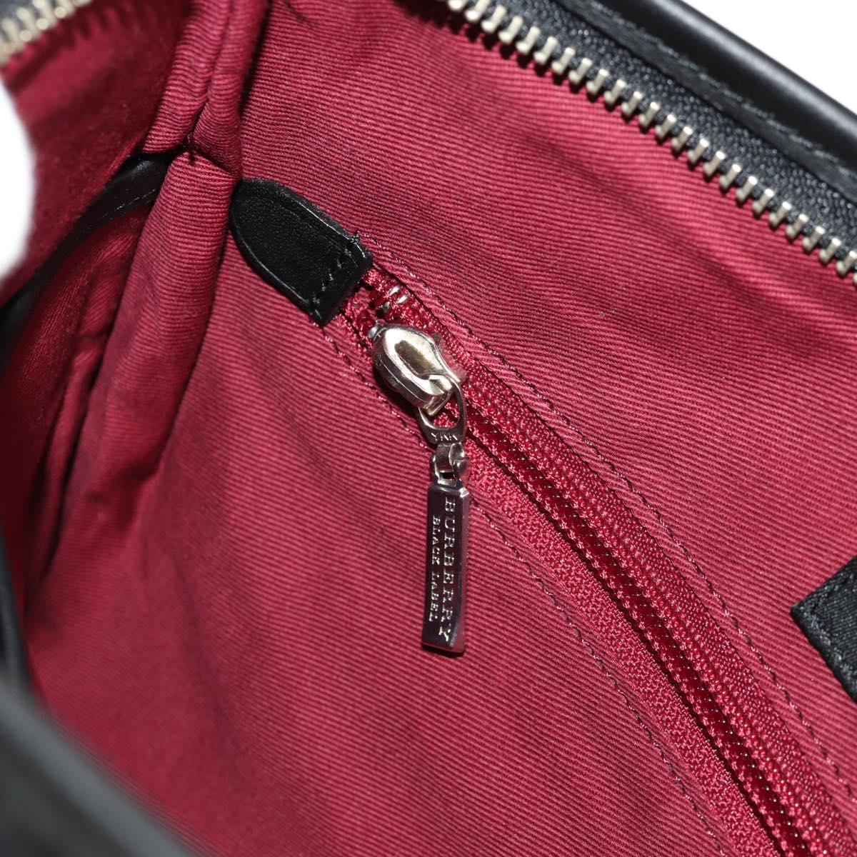 BURBERRY Black label Shoulder Bag Canvas Black Auth 152131