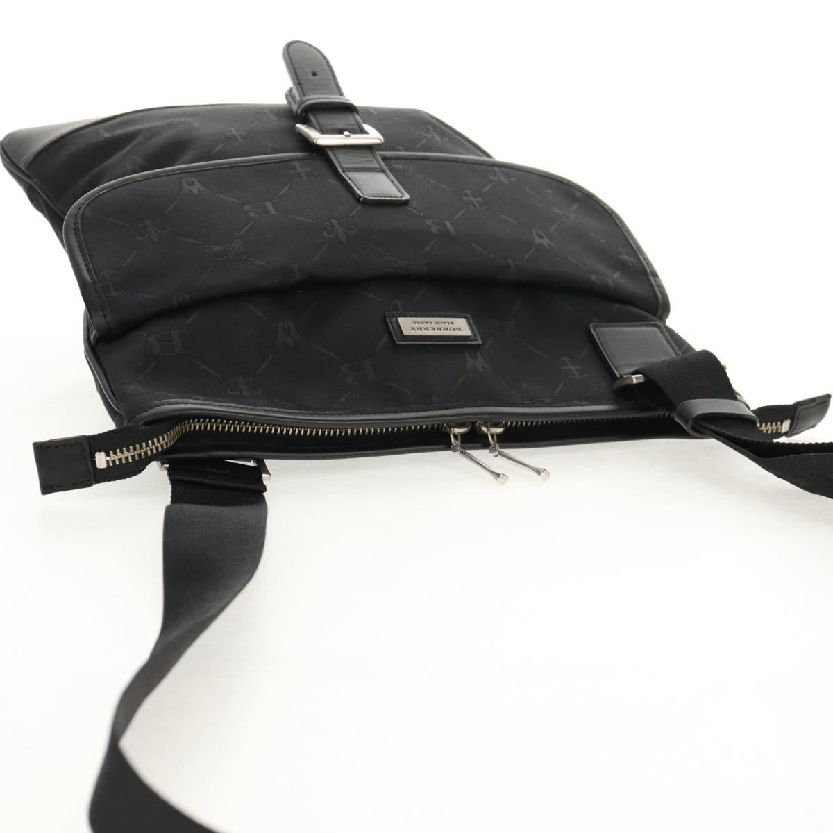 BURBERRY Black label Shoulder Bag Canvas Black Auth 152131