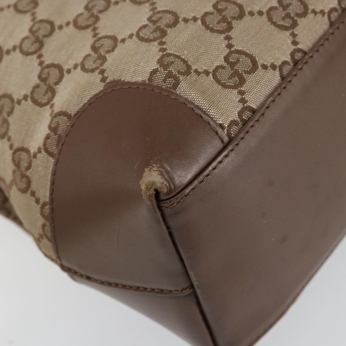 GUCCI GG Canvas Tote Bag Beige Silver 002 1119 Auth 152134